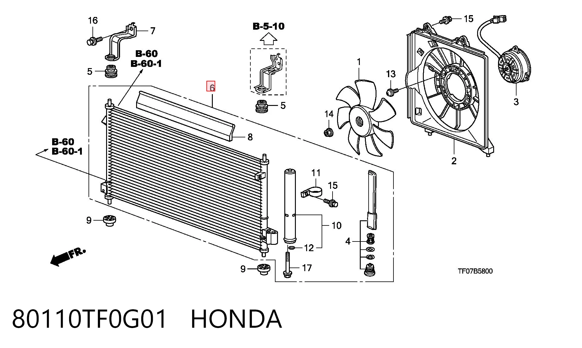 80110TF0G01 Honda Конденсатор