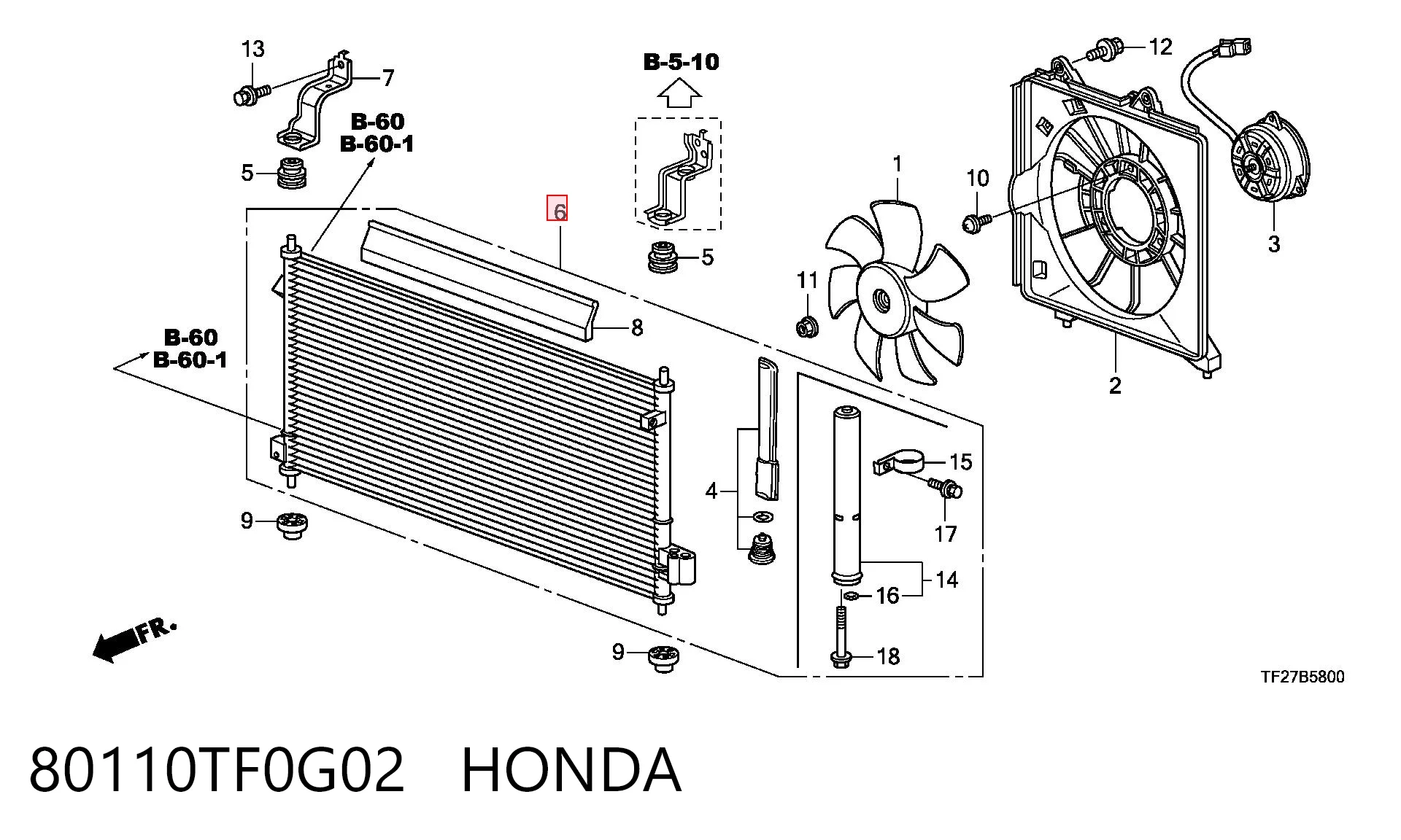 80110TF0G02 Honda Конденсатор