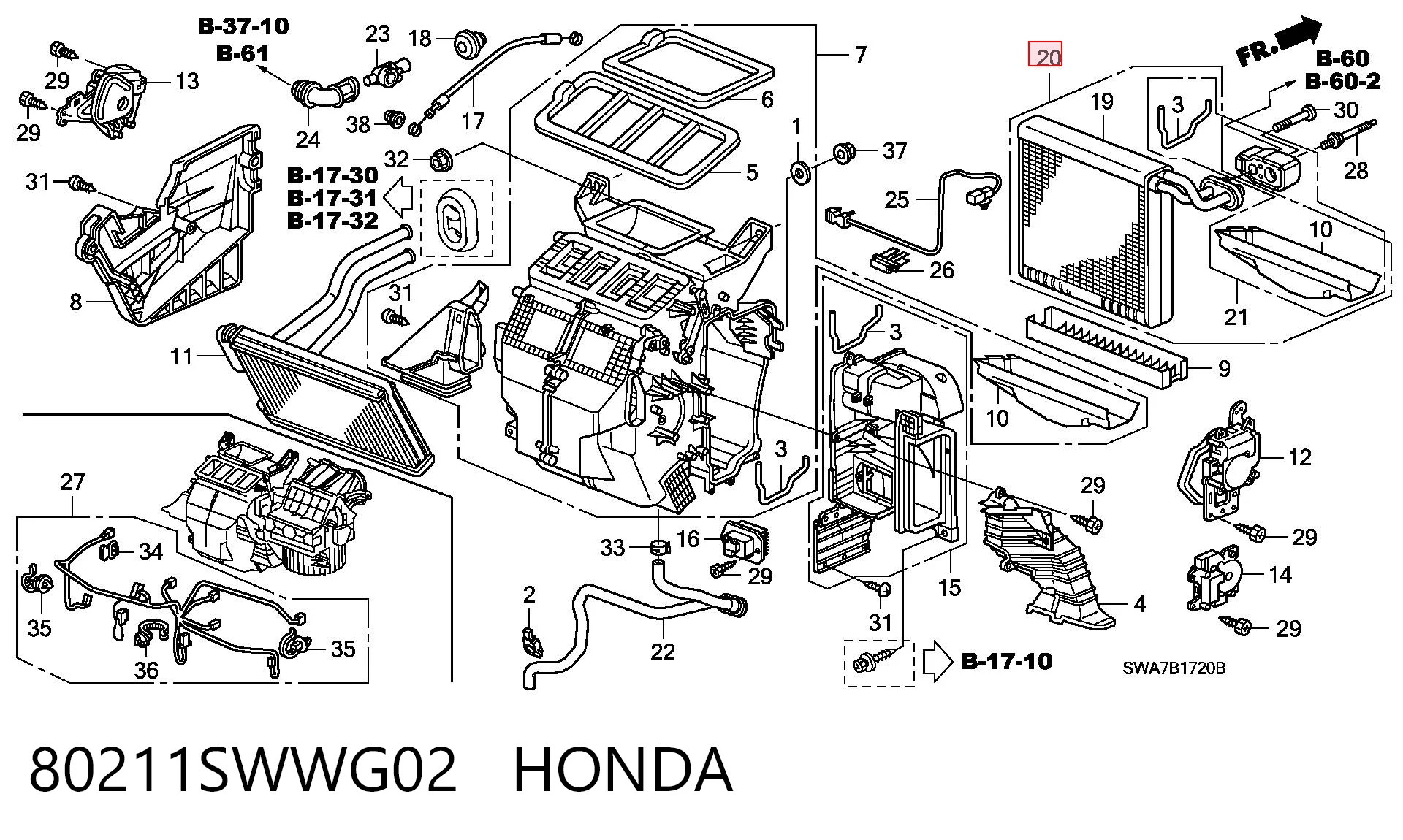 80211SWWG02 Honda Охолоджувач повітря