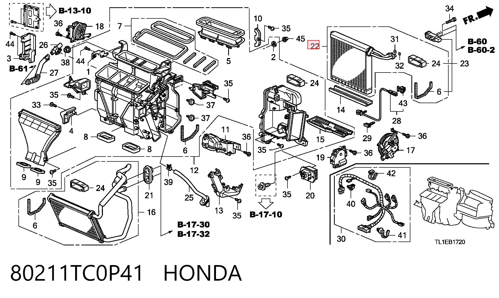 80211TC0P41 Honda Охолоджувач повітря
