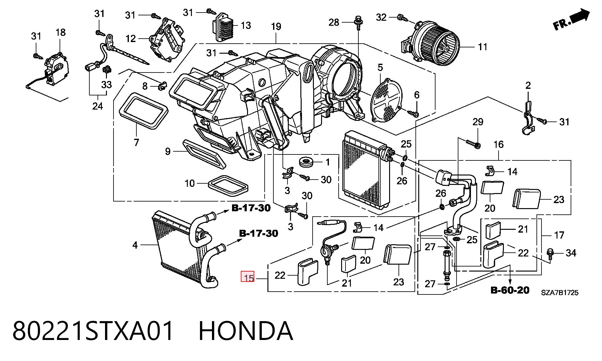 80221STXA01 Honda Клапан компресора кондиціонера