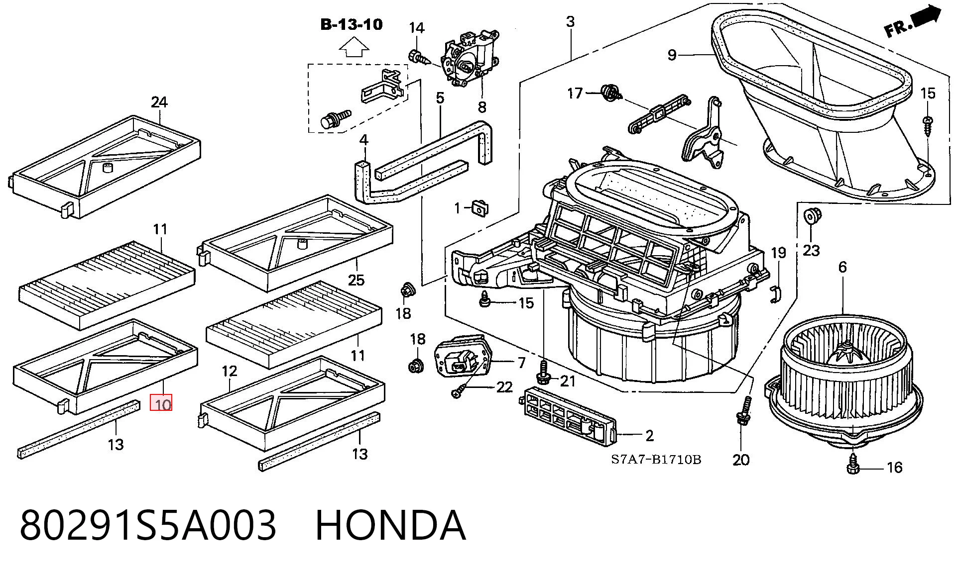 80291S5A003 Honda Внутрішньосалонний фільтр