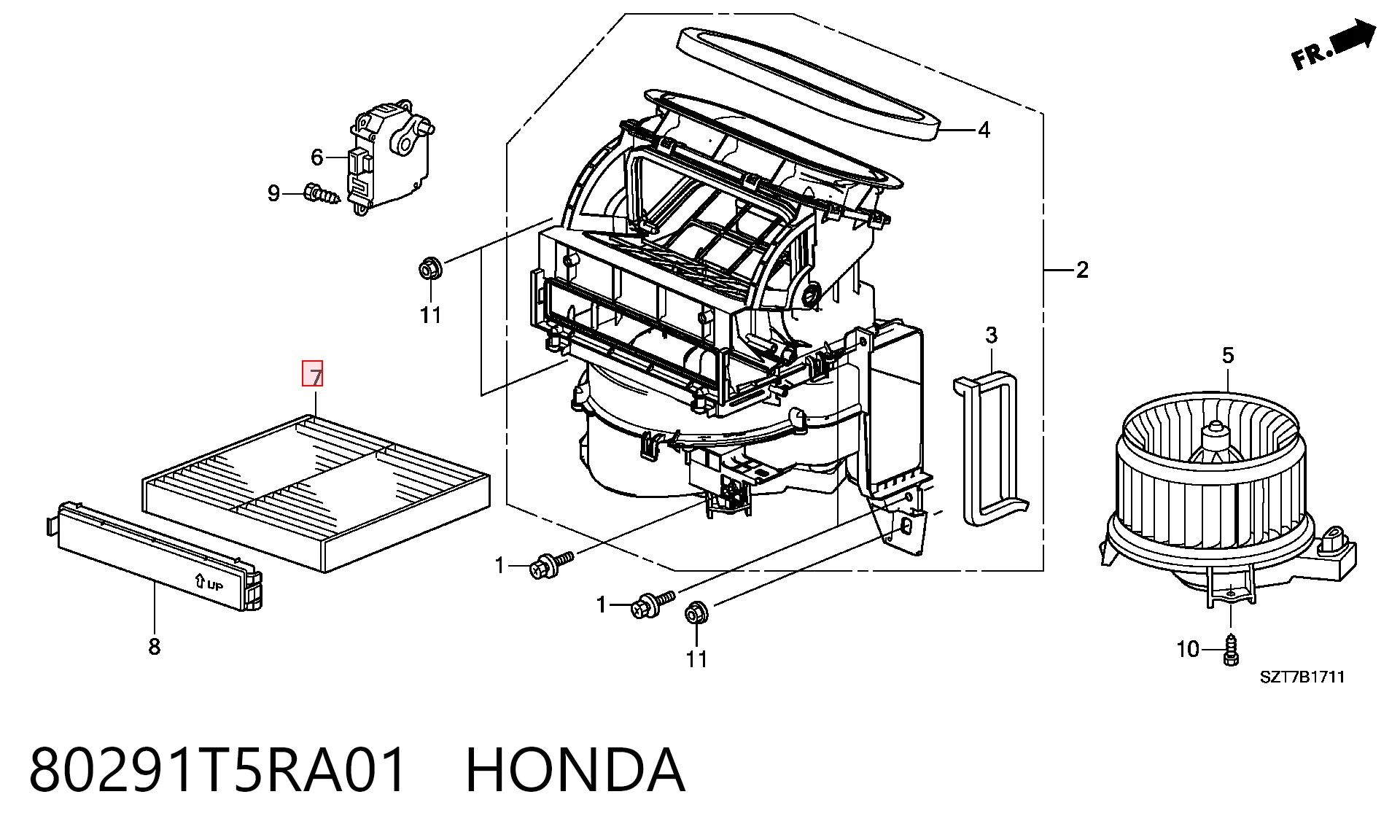 80291T5RA01 Honda Внутрішньосалонний фільтр