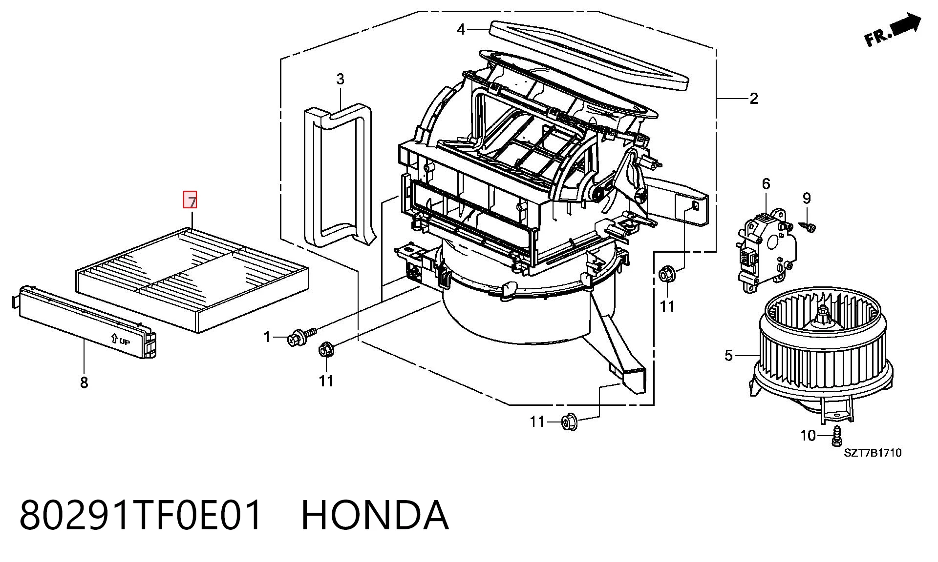 80291TF0E01 Honda Внутрішньосалонний фільтр