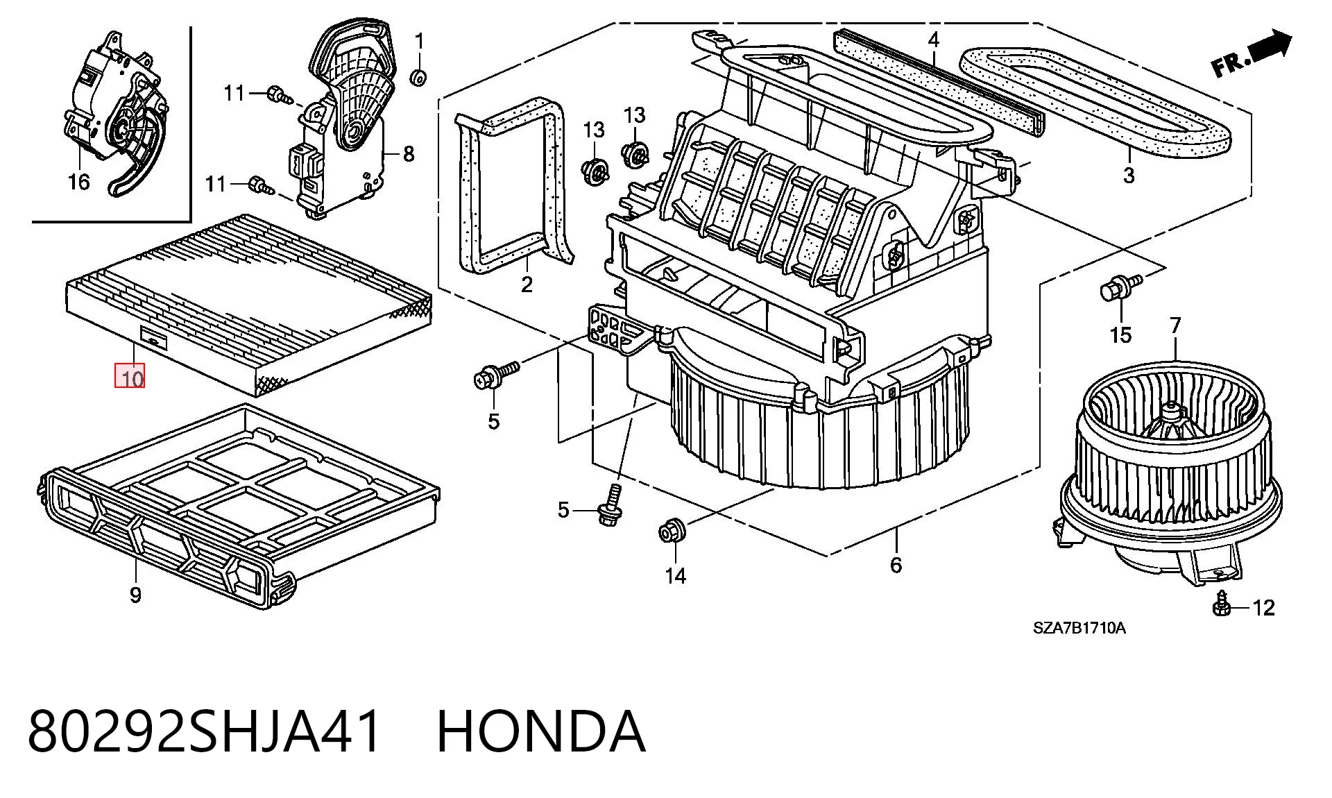80292SHJA41 Honda Внутрішньосалонний фільтр
