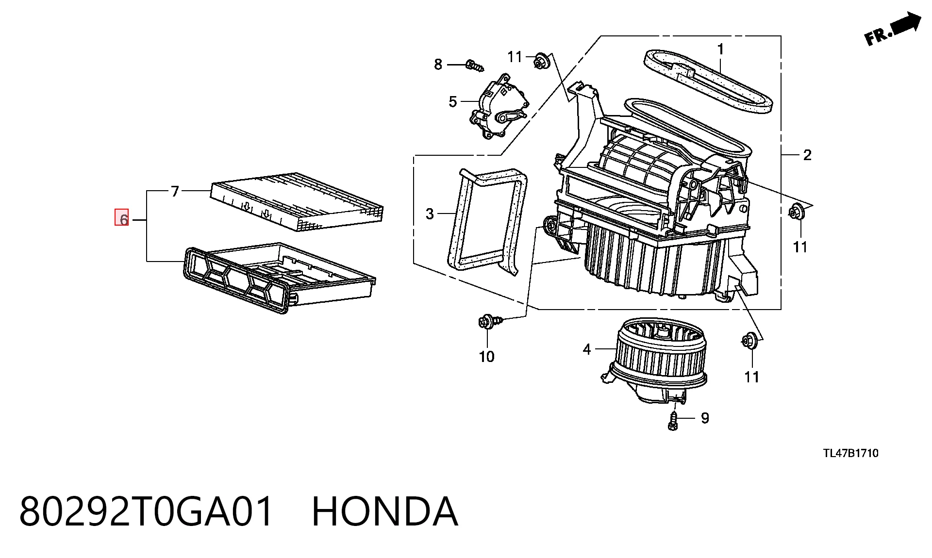 80292T0GA01 Honda Внутрішньосалонний фільтр