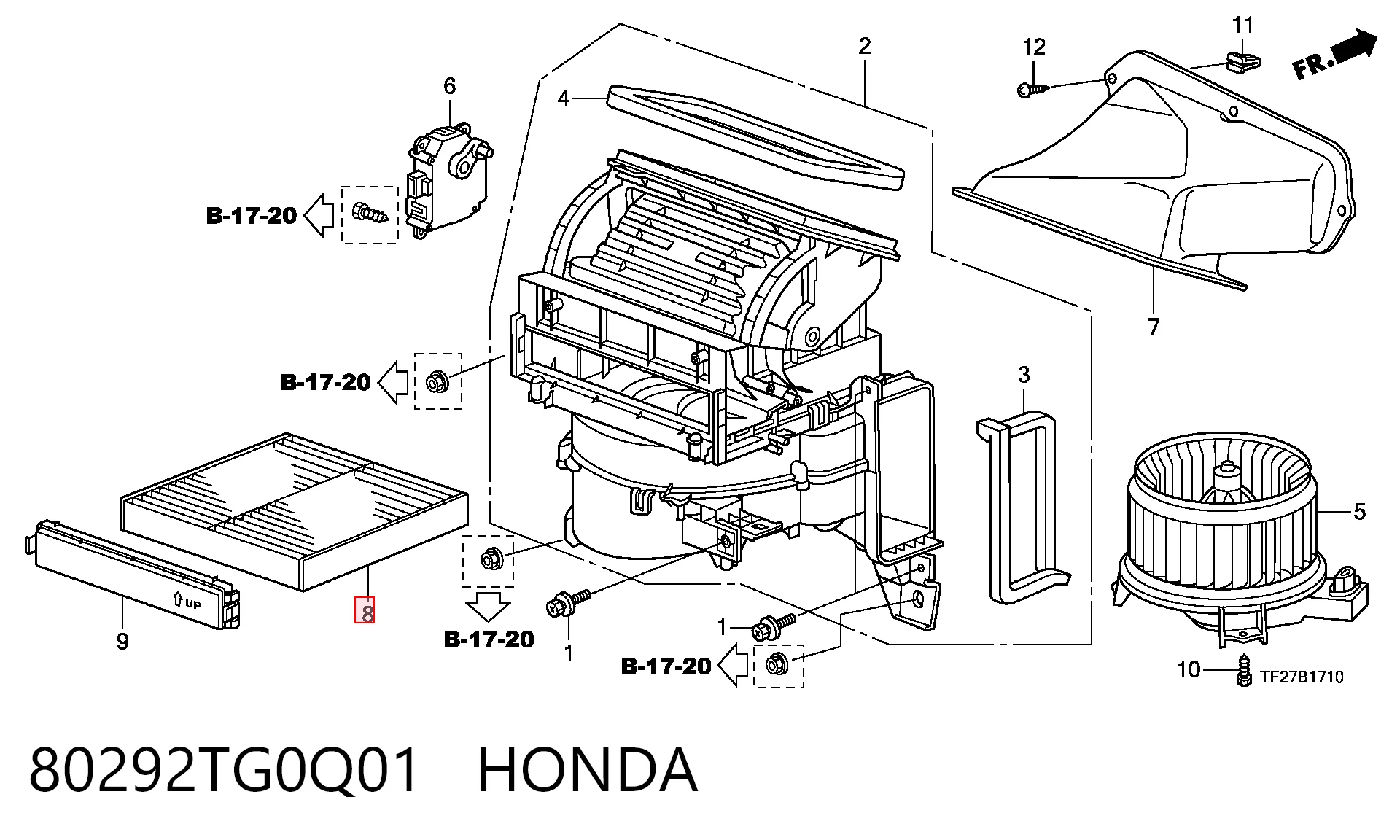 80292TG0Q01 Honda Внутрішньосалонний фільтр