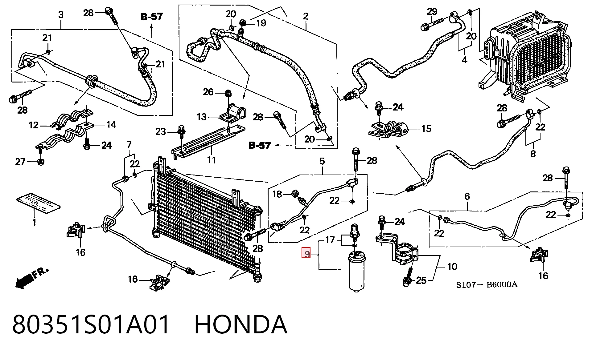 80351S01A01 Honda Ресивер-осушувач кондиціонера