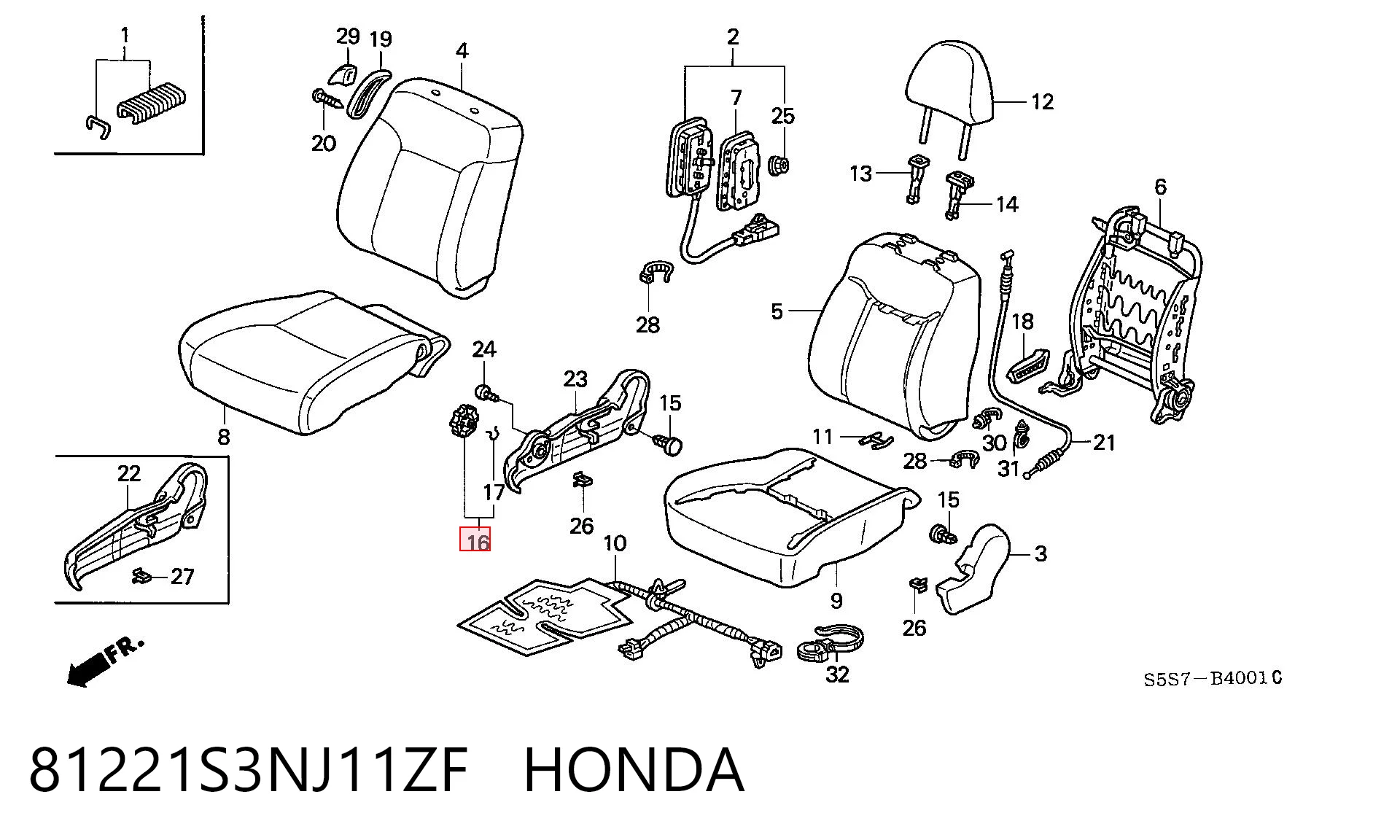 81221S3NJ11ZF Honda 