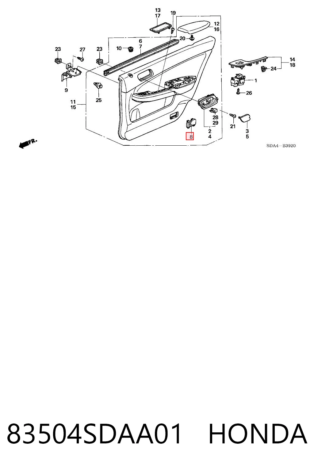 83504SDAA01 Honda 