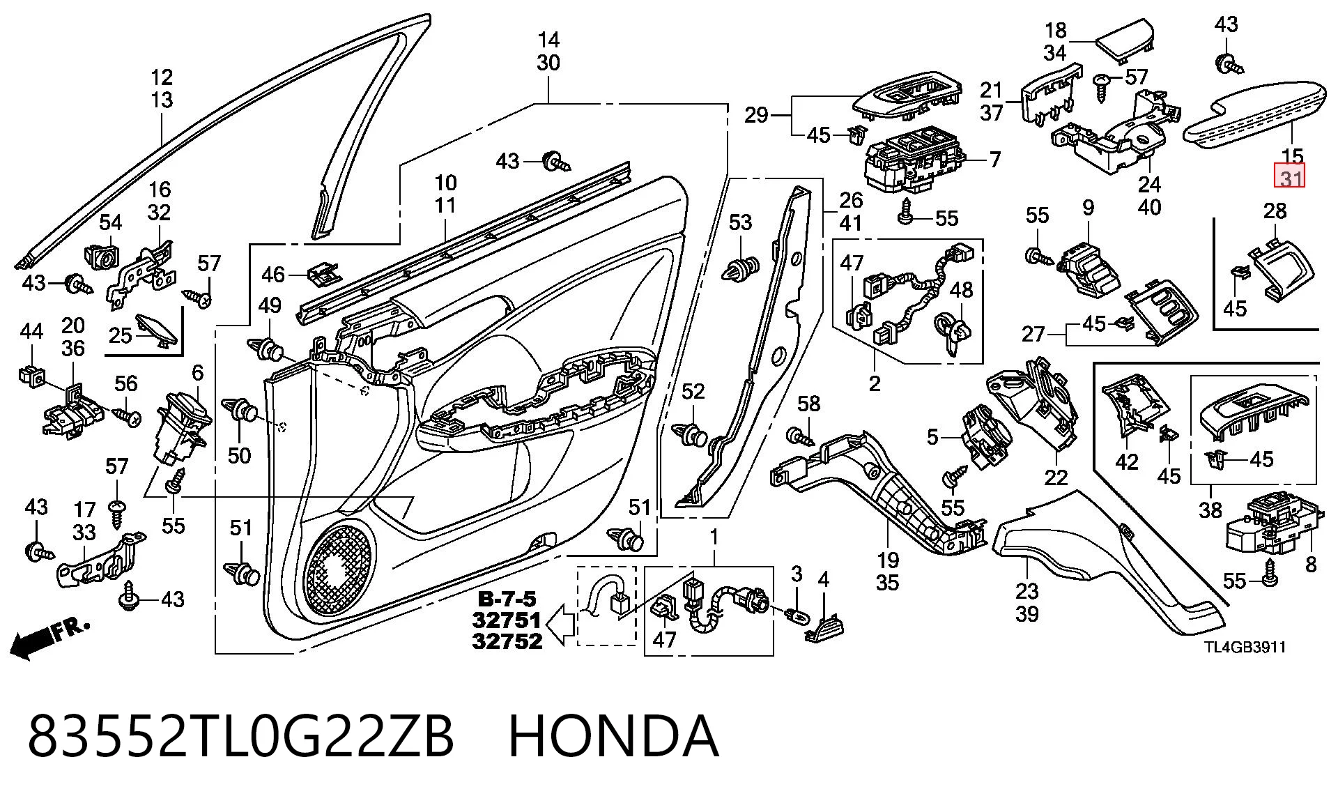 83552TL0G22ZB Honda 
