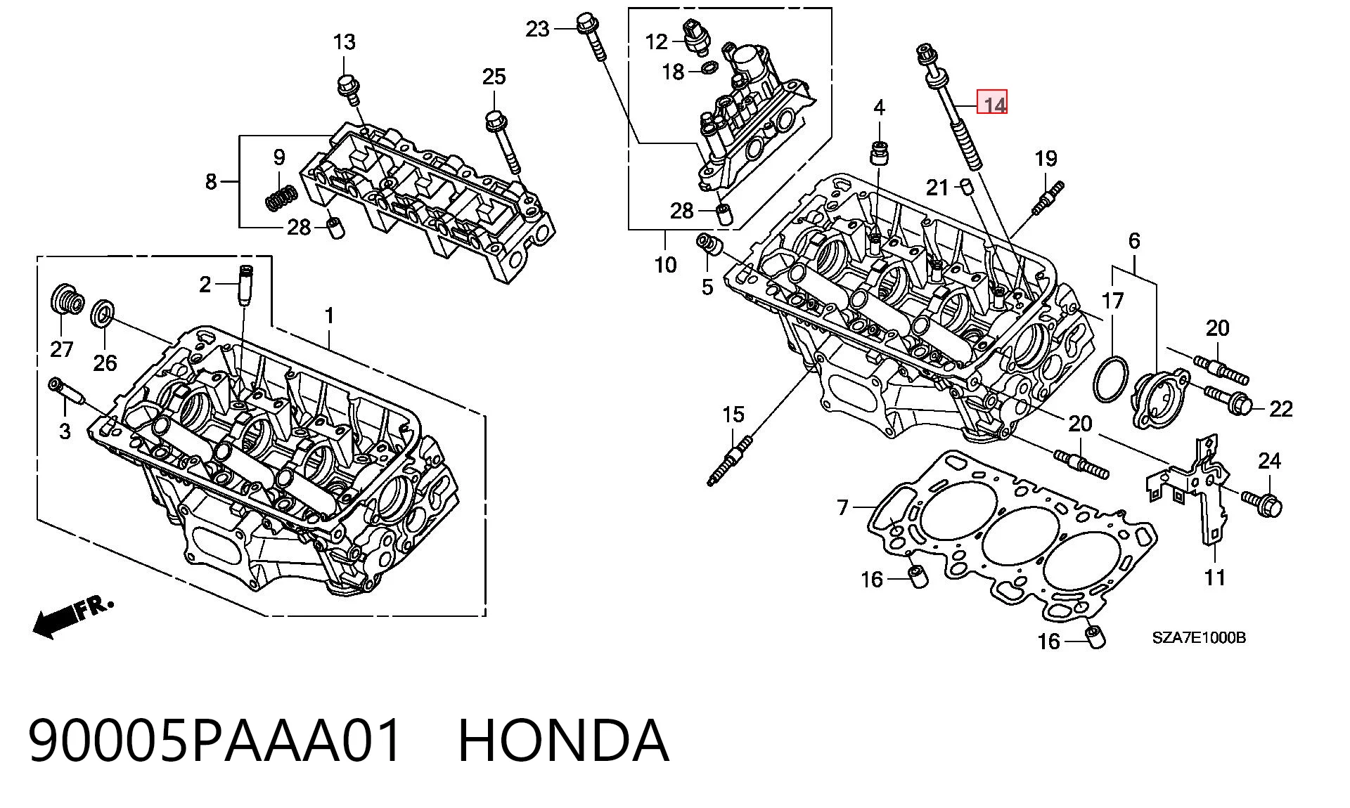 90005PAAA01 Honda Болт кріплення головки блоку циліндрів