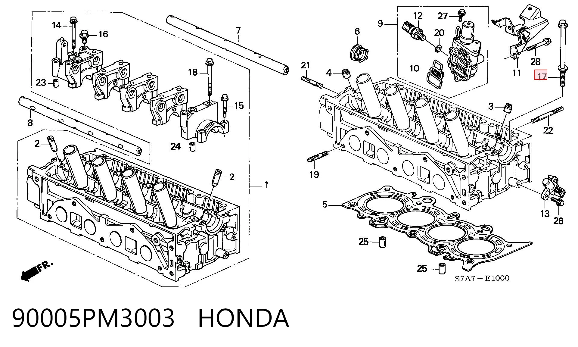 90005PM3003 Honda Болт кріплення головки блоку циліндрів