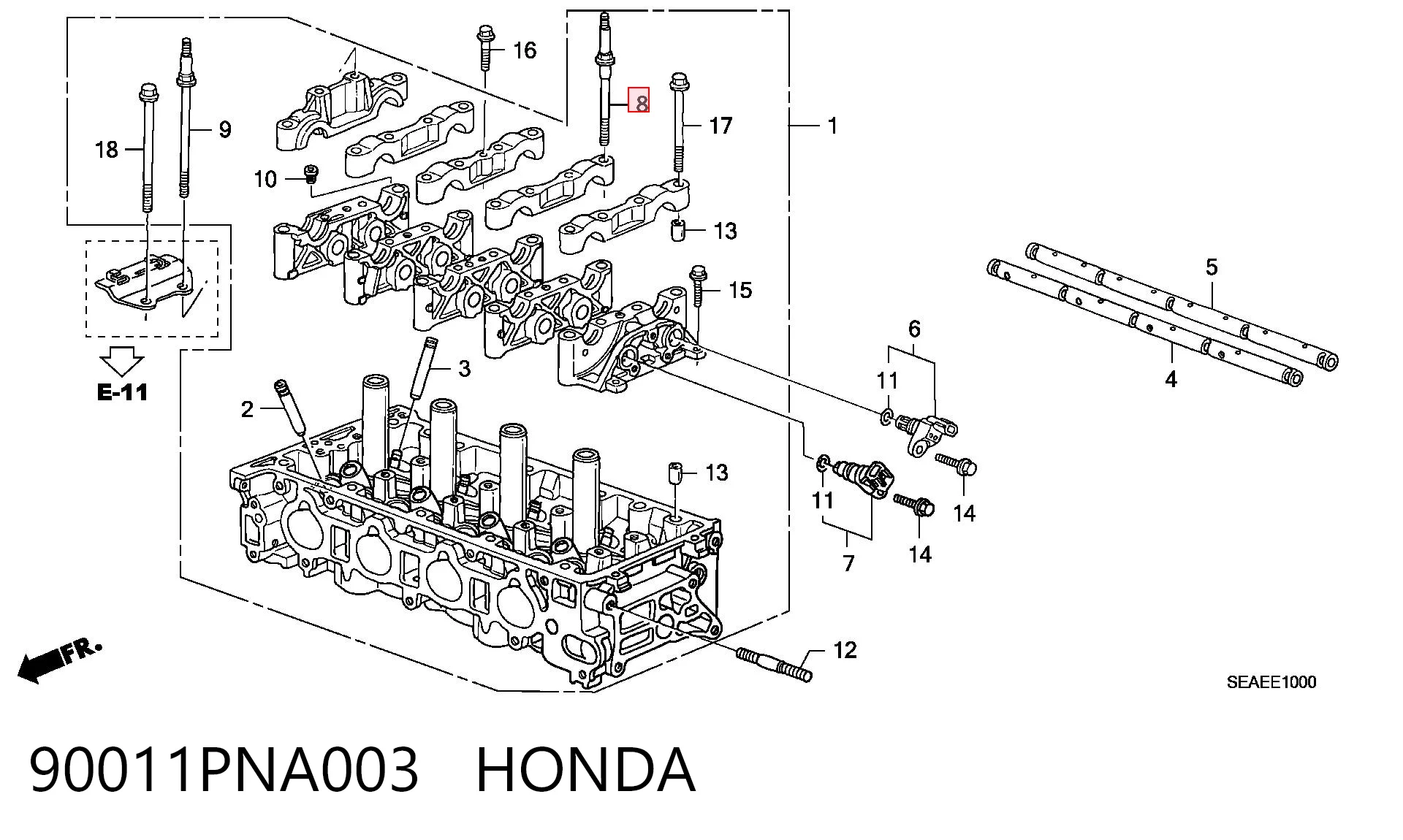 90011PNA003 Honda Болт клапанної кришки ГБЦ
