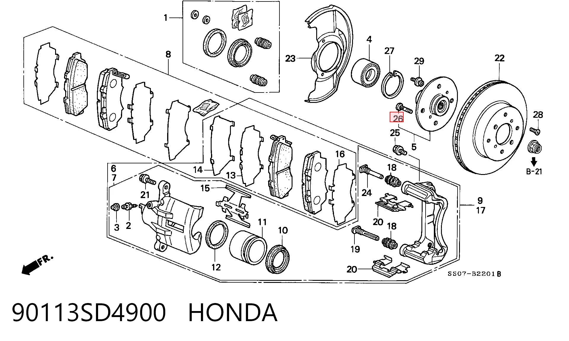 90113SD4900 Honda 