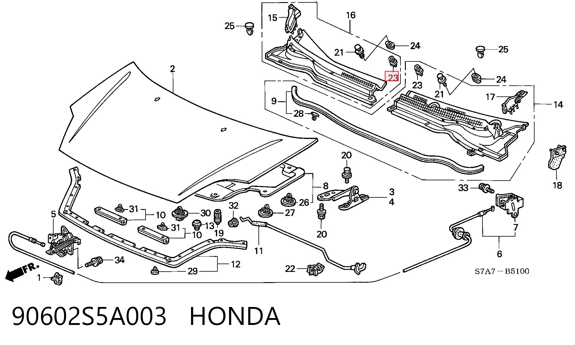90602S5A003 Honda Автомобільне скло