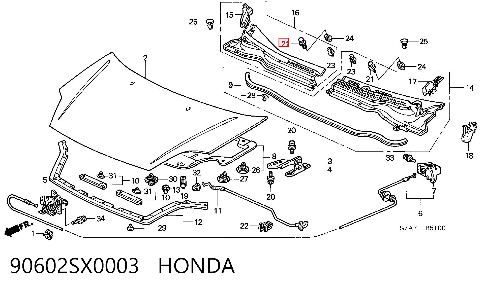 90602SX0003 Honda Автомобільне скло
