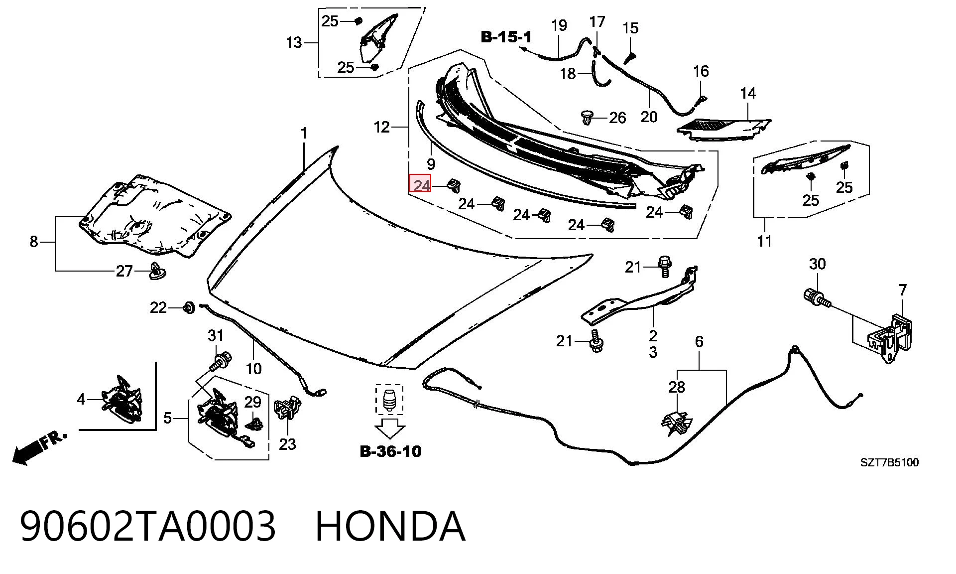 90602TA0003 Honda 