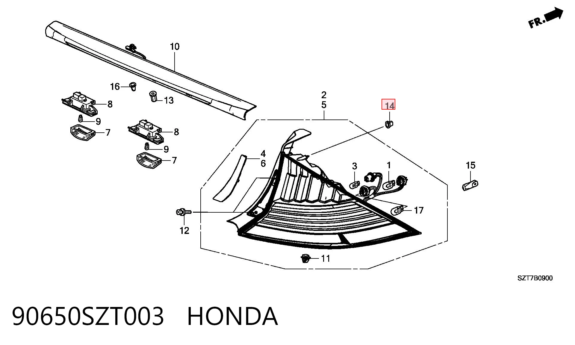 90650SZT003 Honda 