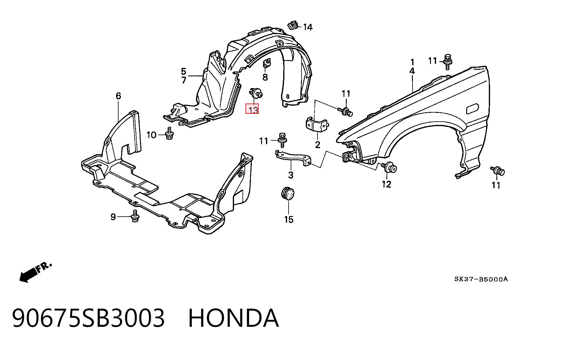 90675SB3003 Honda 