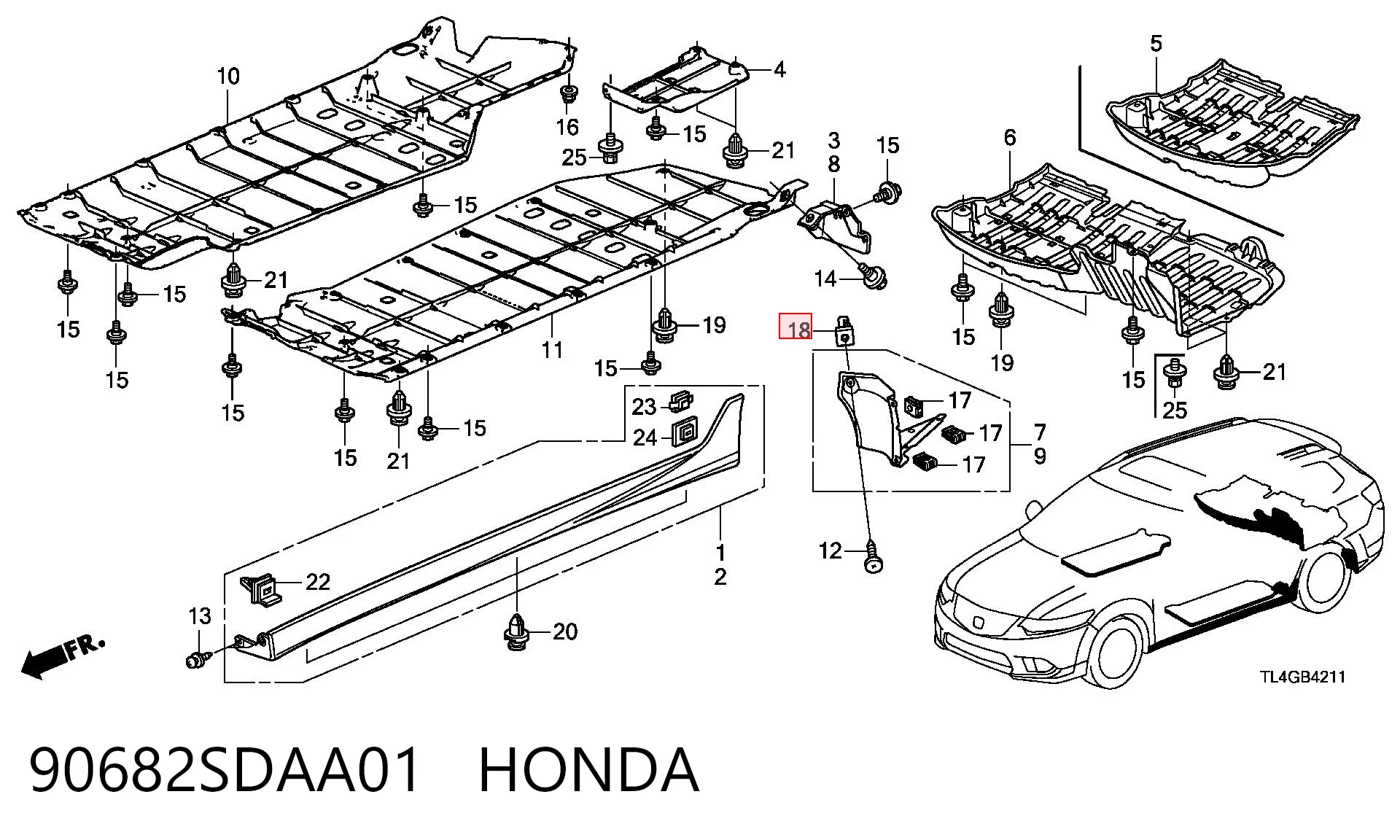 90682SDAA01 Honda 