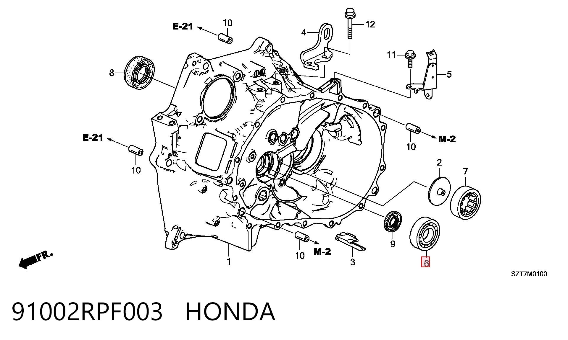 91002RPF003 Honda Підшипник КПП