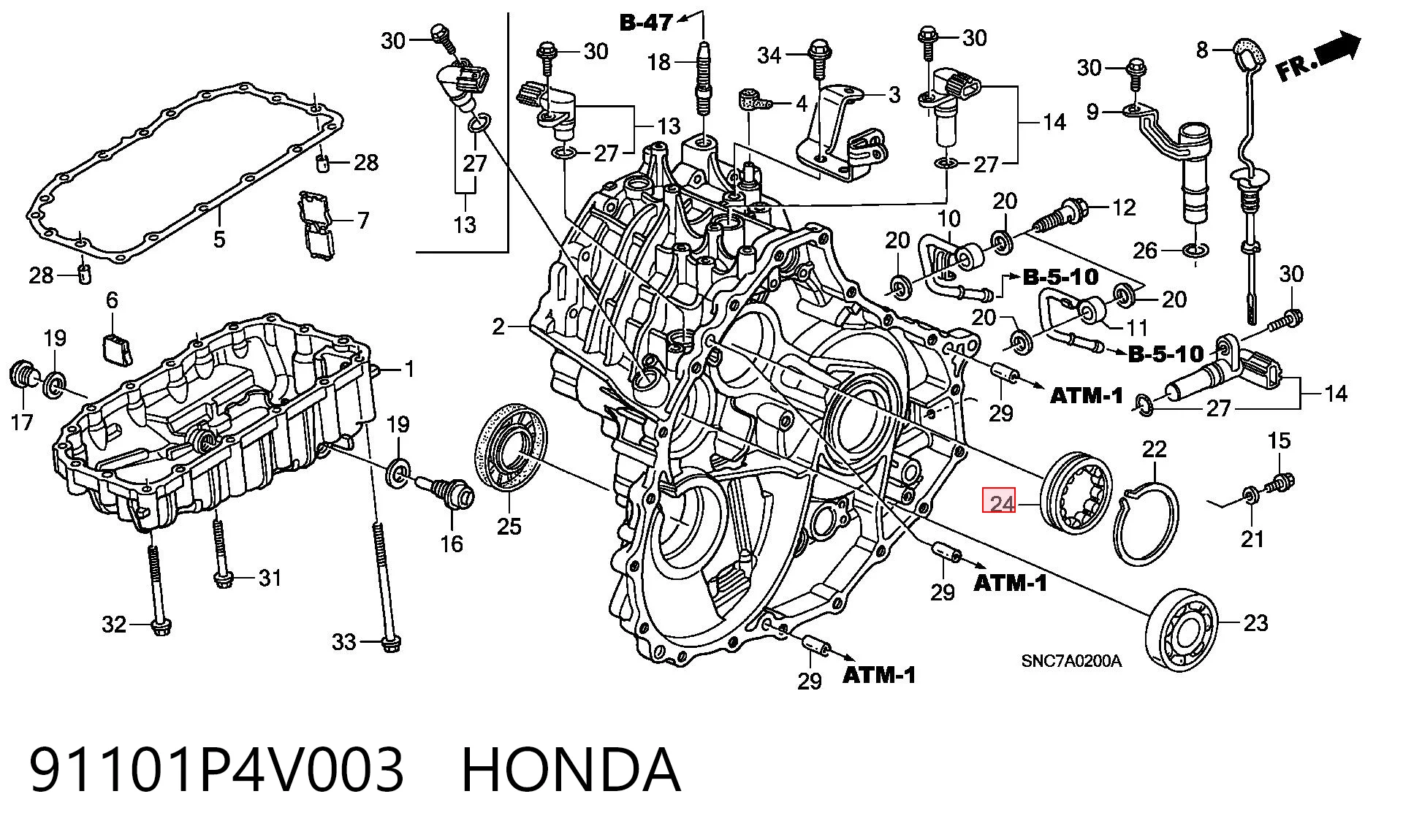 91101P4V003 Honda 