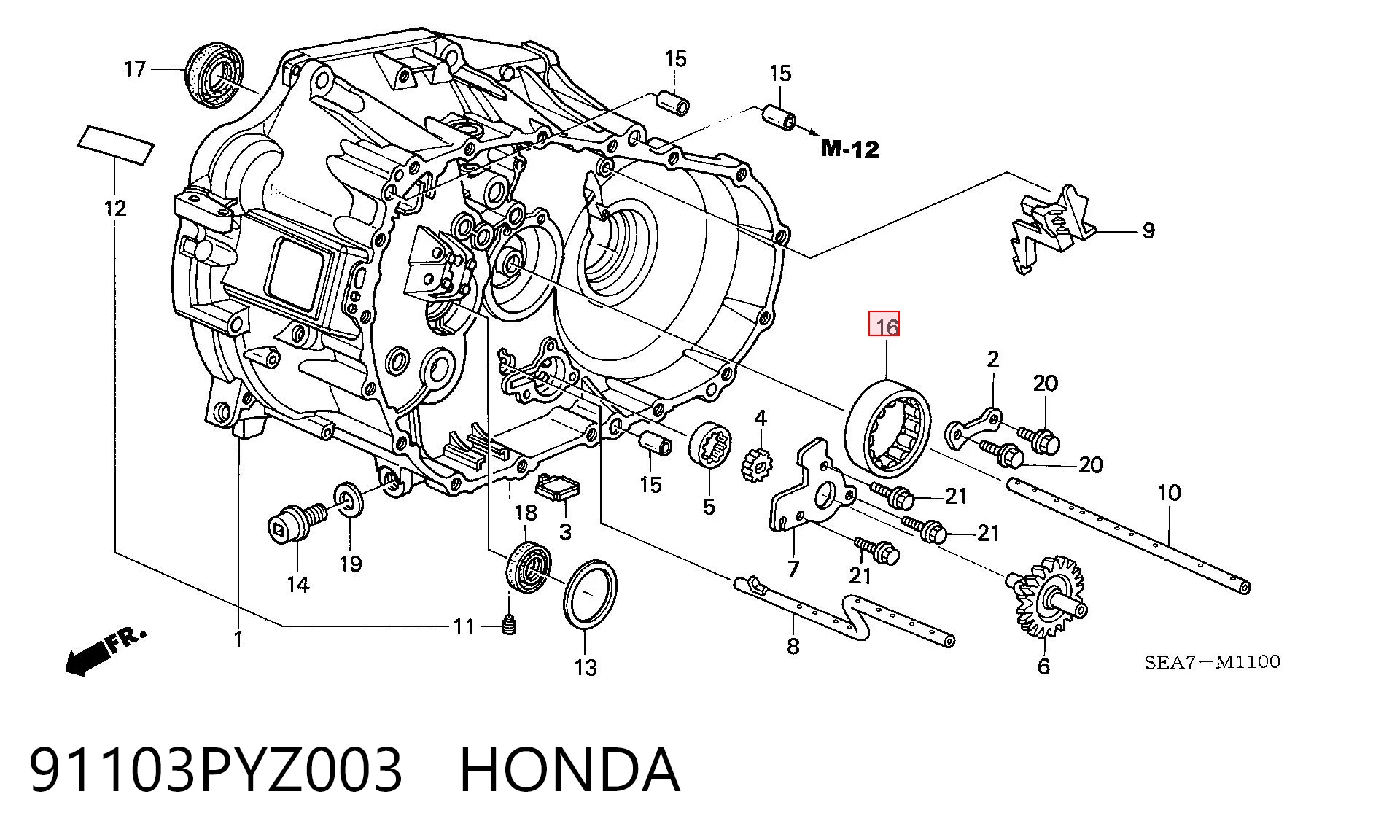 91103PYZ003 Honda 