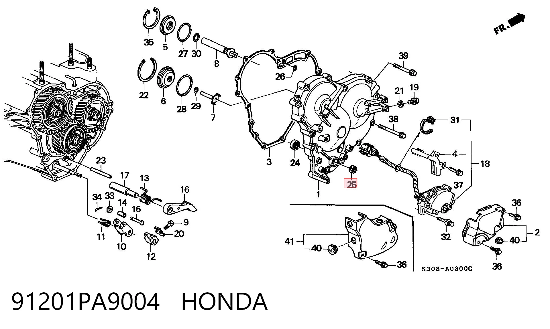 91201PA9004 Honda Сальник АКПП/КПП, вхідного/первинного вала