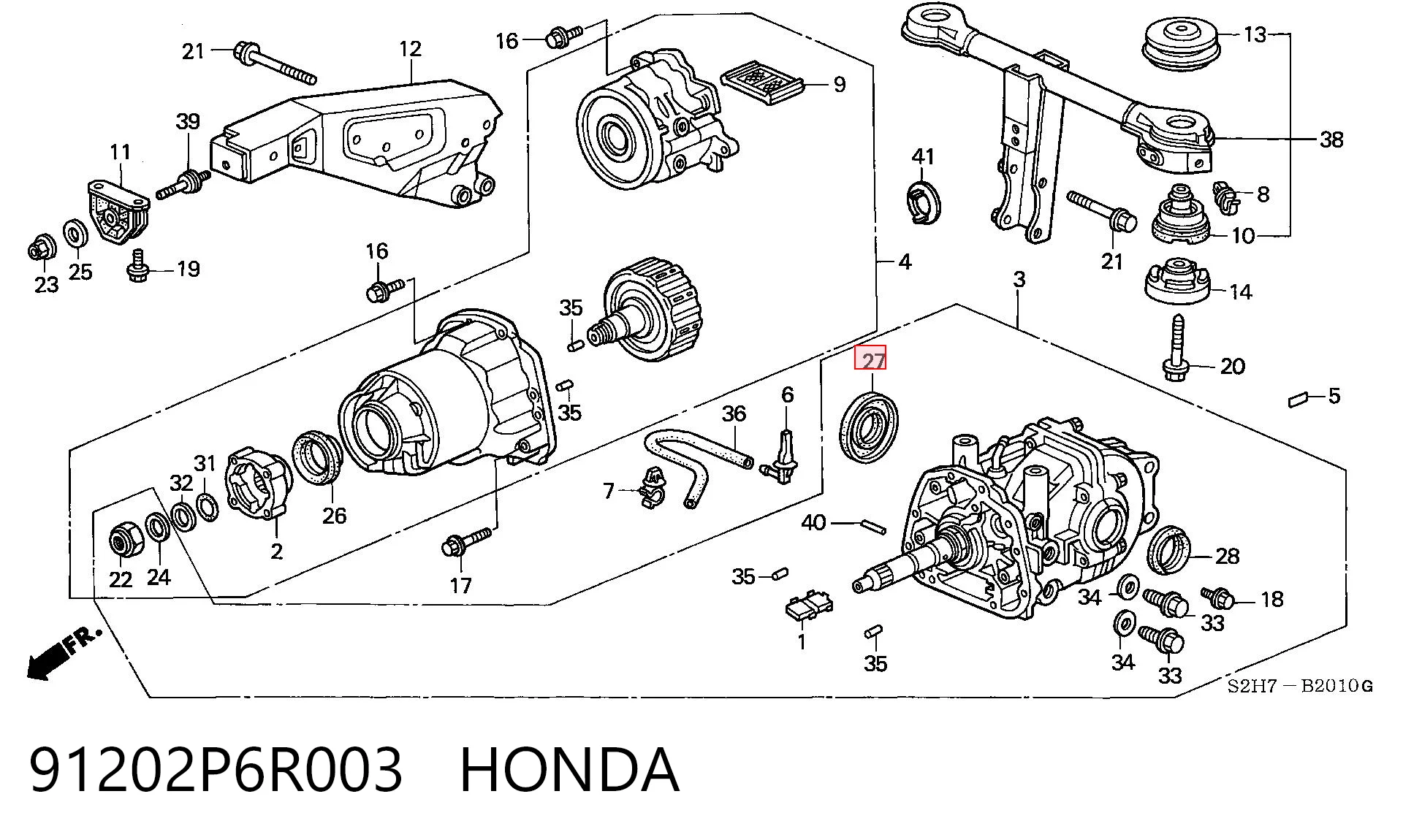 91202P6R003 Honda Сальник редуктора заднього моста