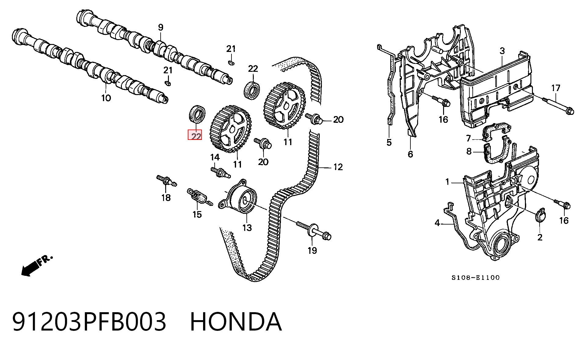 91203PFB003 Honda Сальник двигуна, распредвала