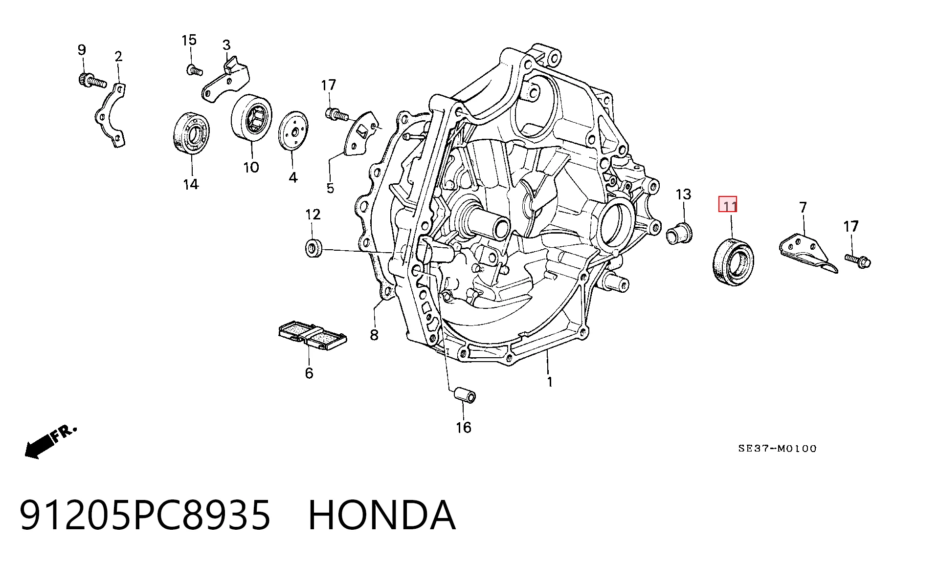 G34000 Japan Cars Сальник піввісі переднього моста, лівої