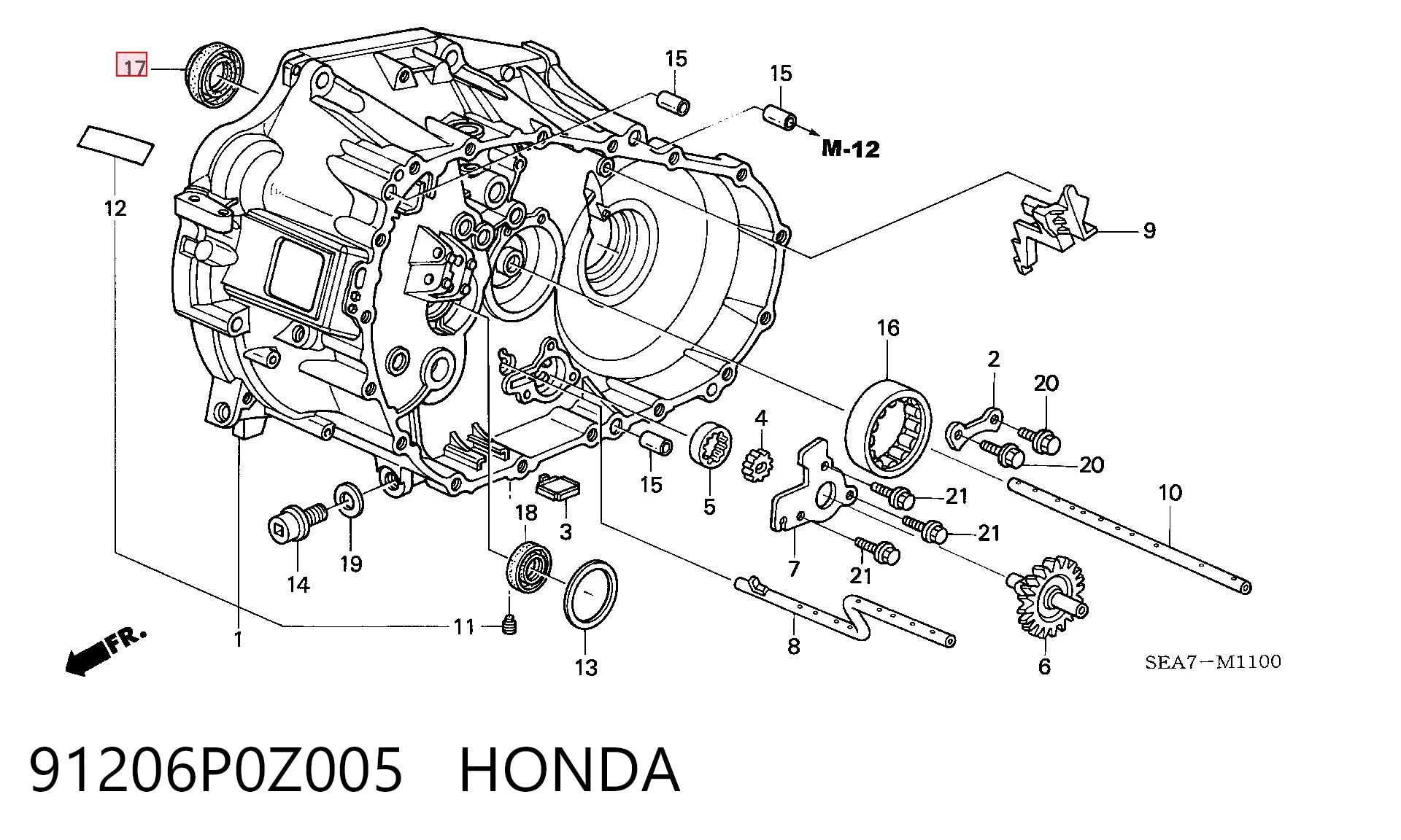 91206P0Z005 Honda Сальник півосі переднього моста, правої