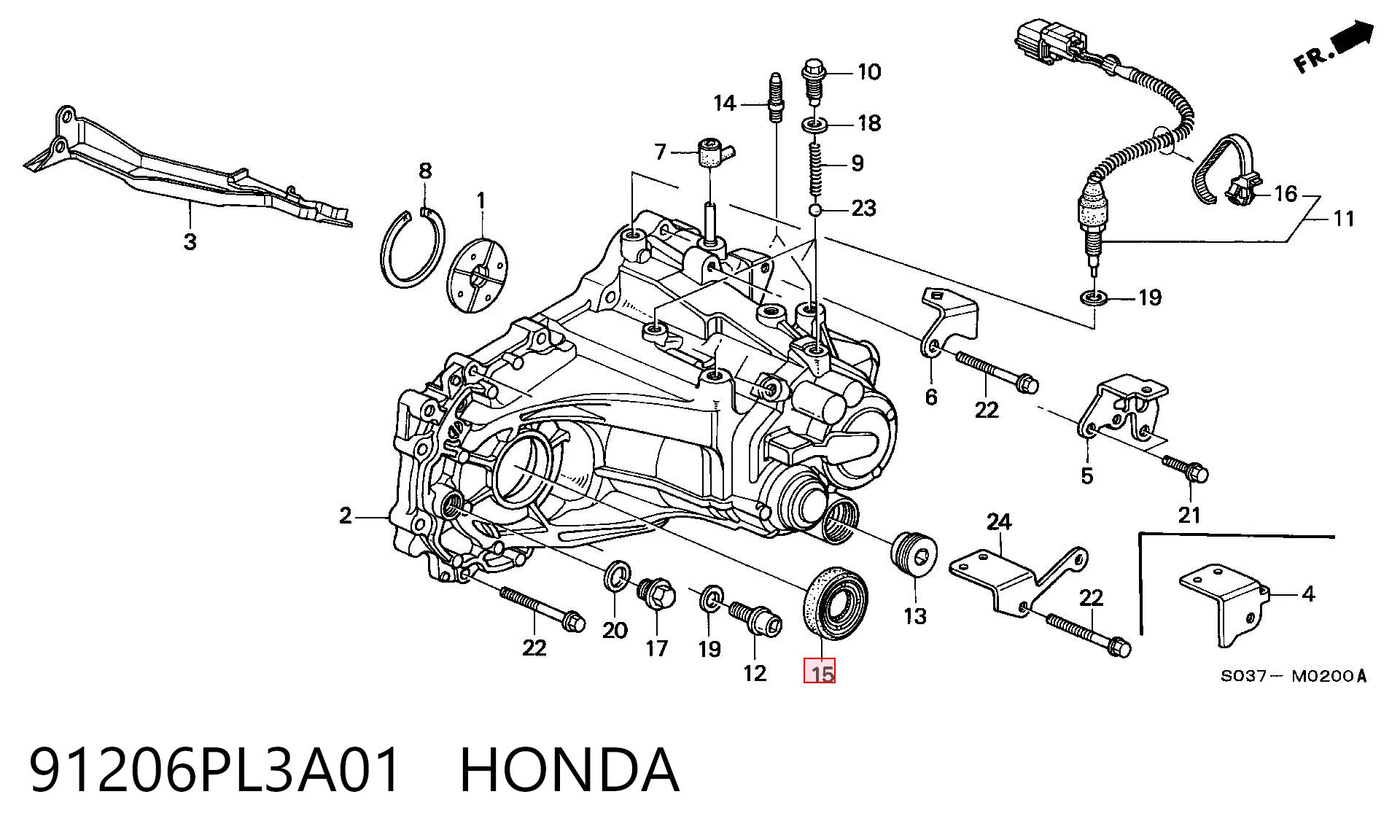 91206PL3A01 Honda Сальник півосі переднього моста, правої