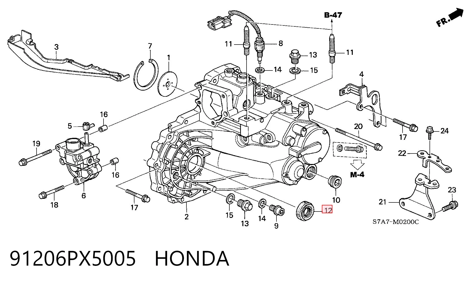 91206PX5005 Honda Сальник піввісі переднього моста, правою