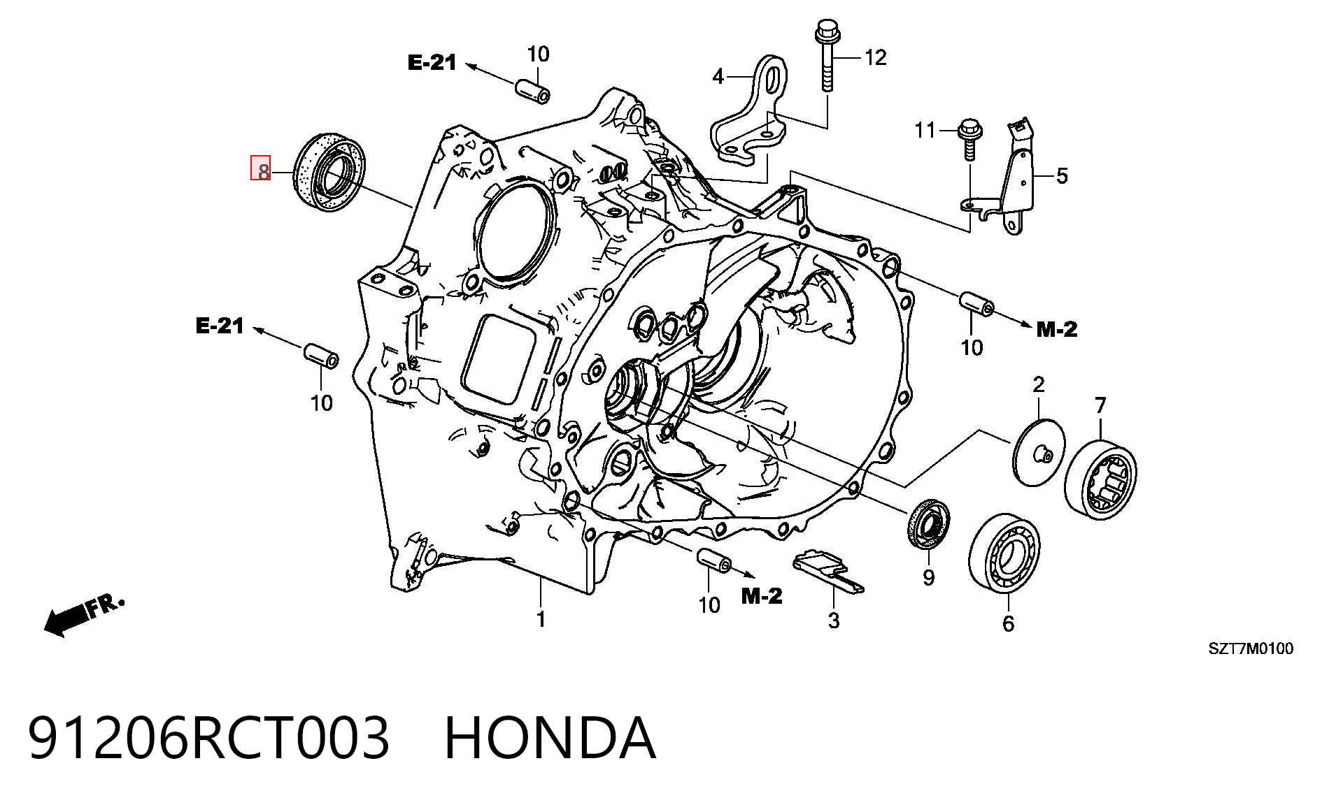 91206RCT003 Honda Сальник півосі переднього моста, правої