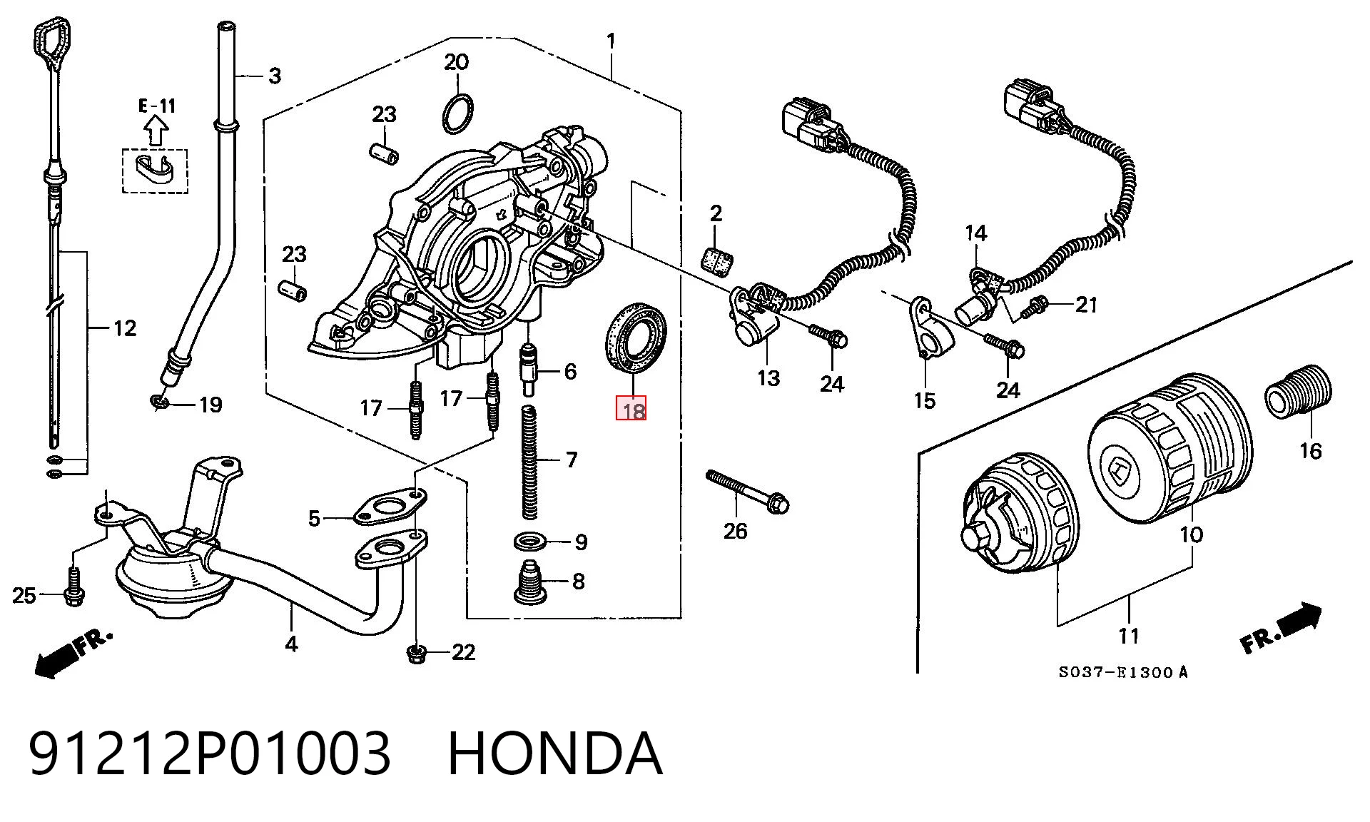 91212P01003 Honda Сальник колінчастого валу