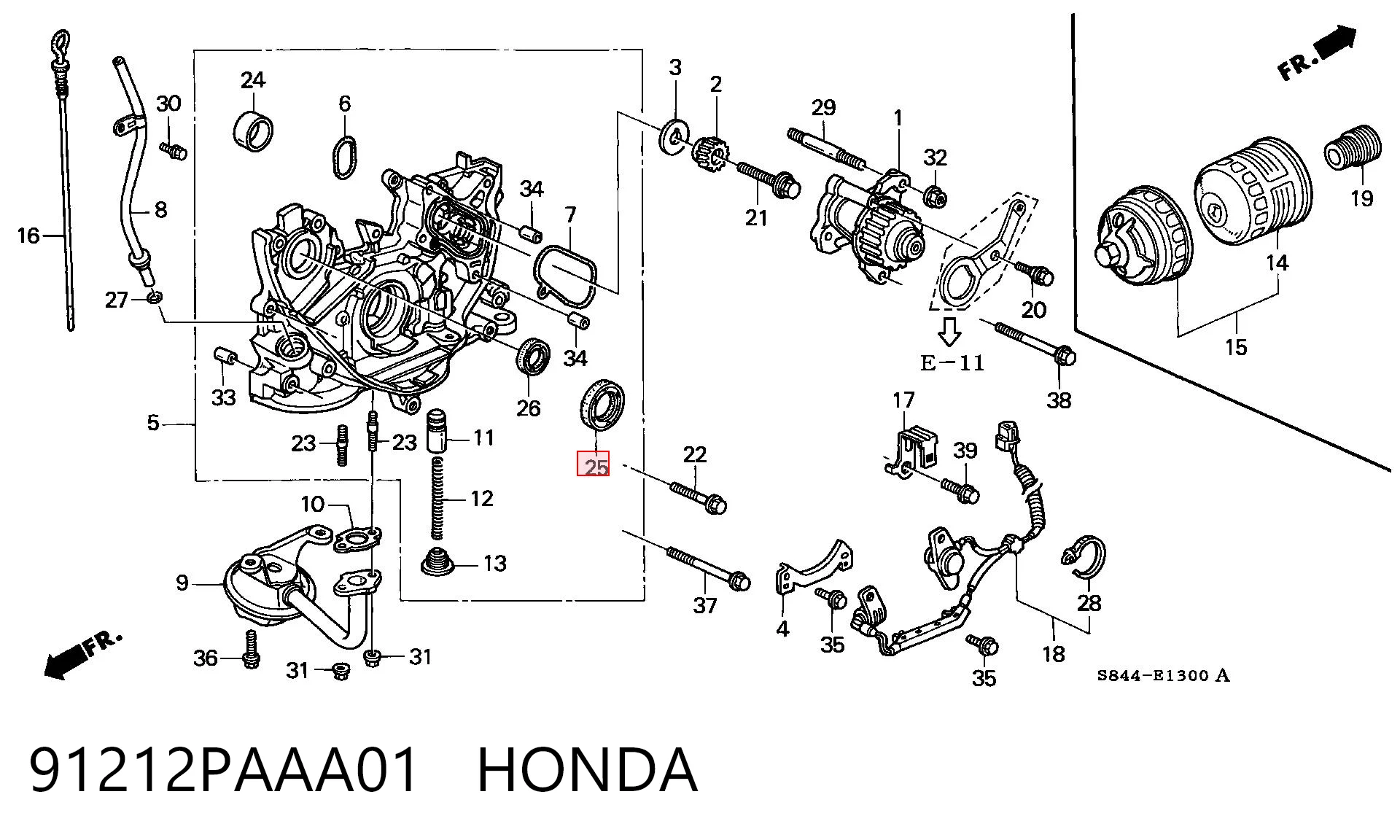 Сальник колінчастого валу на Honda Accord V CC7
