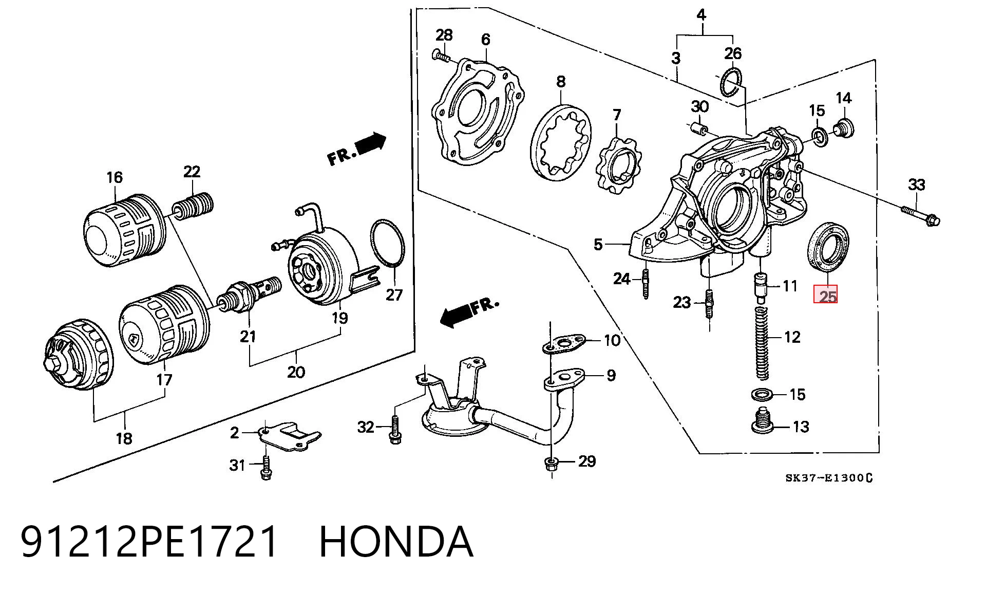 Сальник коленвала двигуна, передній Honda Civic IV седан (ED, EF) (1987 - 1993) ціна, від 5.56 USD