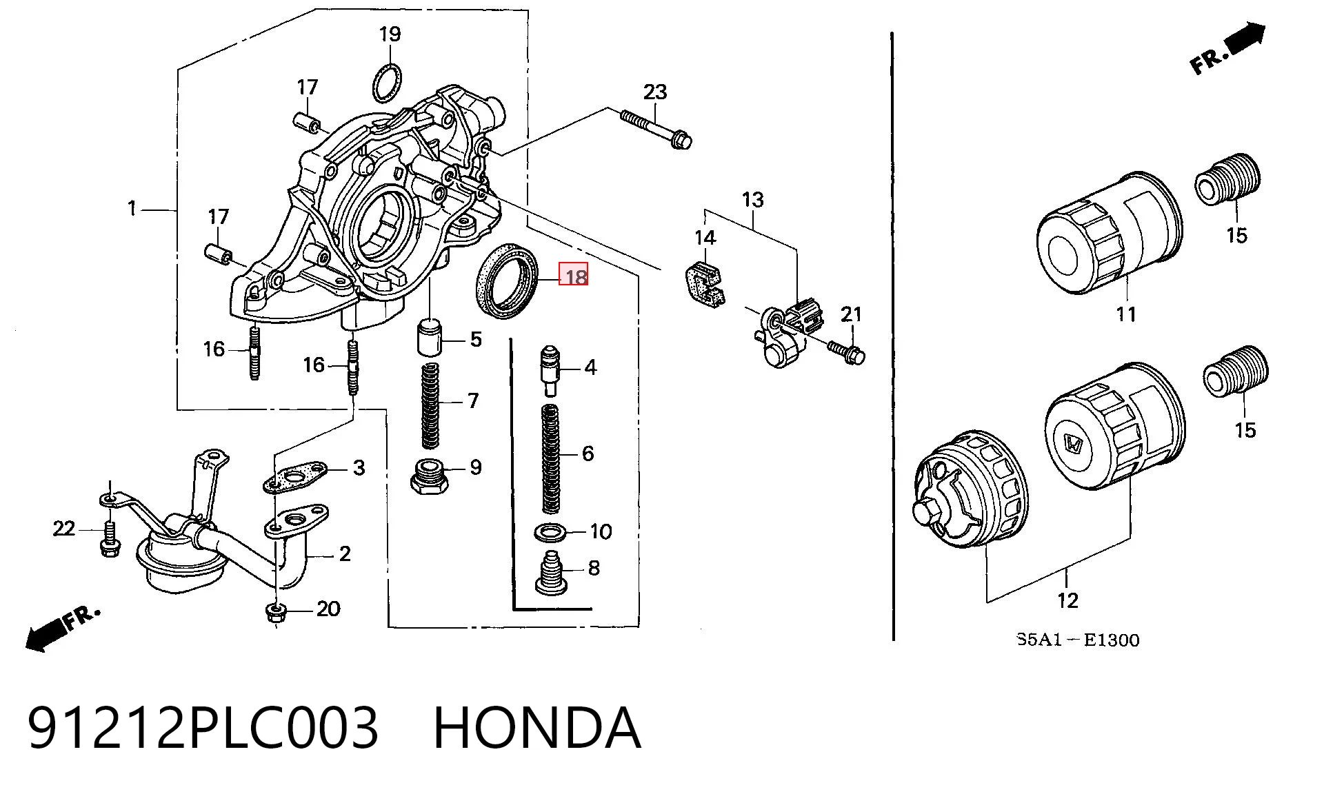 91212PLC003 Honda Сальник колінчастого валу