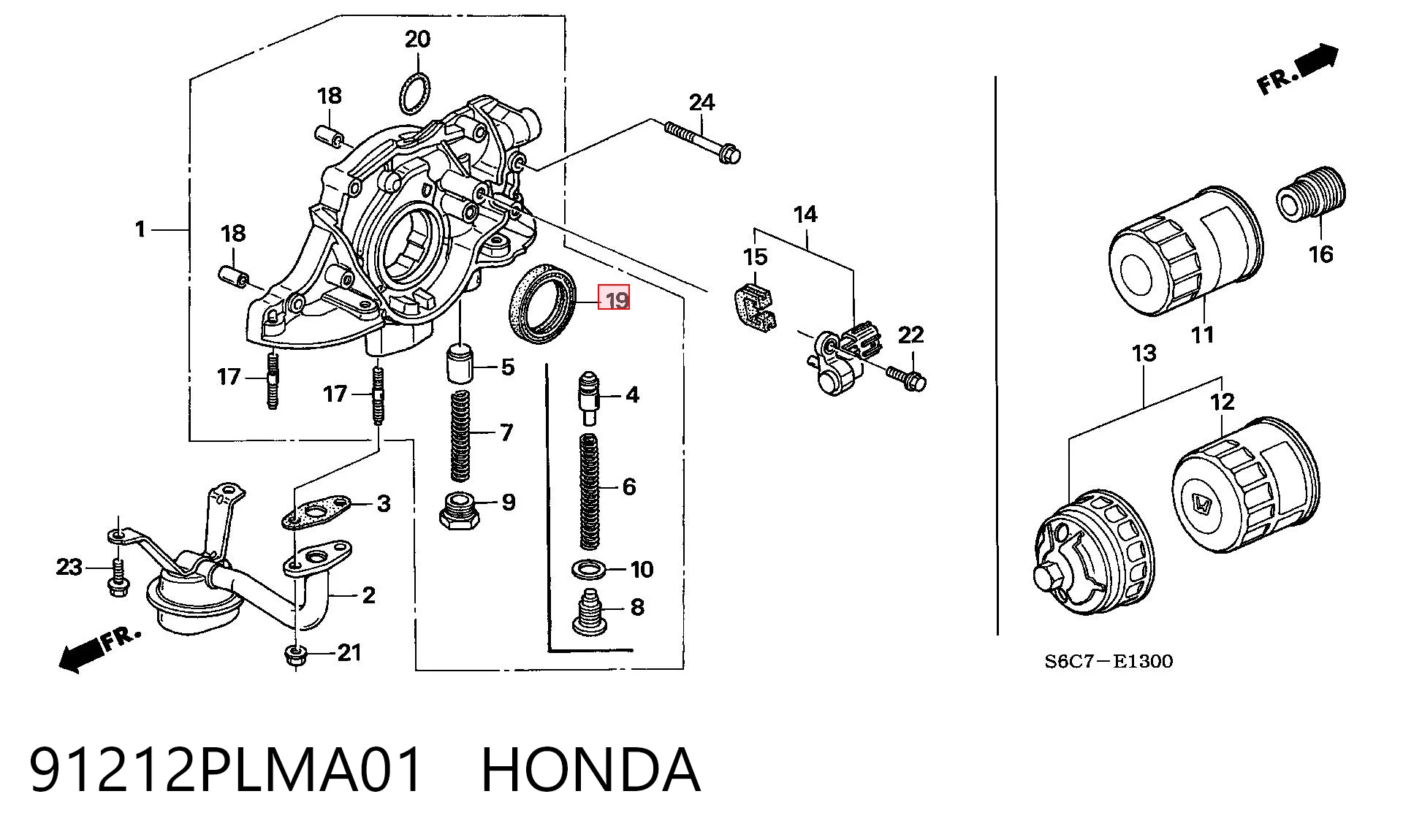 91212PLMA01 Honda Сальник колінчастого валу