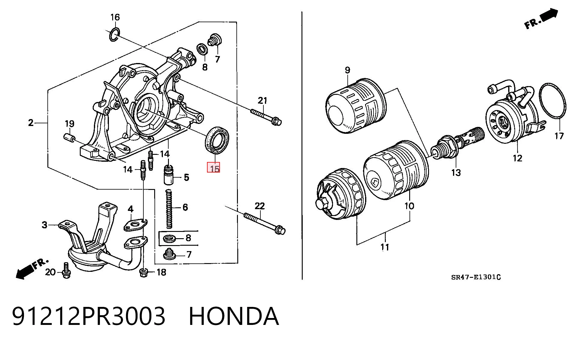 91212PR3003 Honda Сальник колінчастого валу