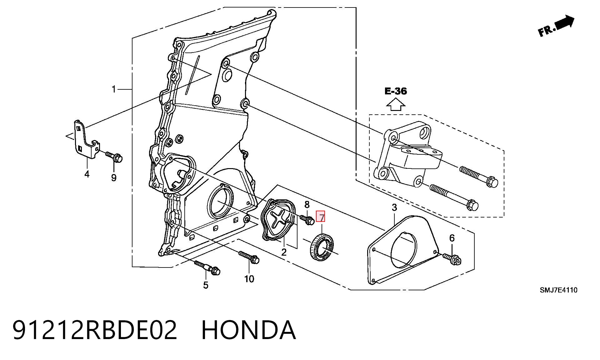 Купити Сальник коленвалу Honda Civic VII EU, EP, EV