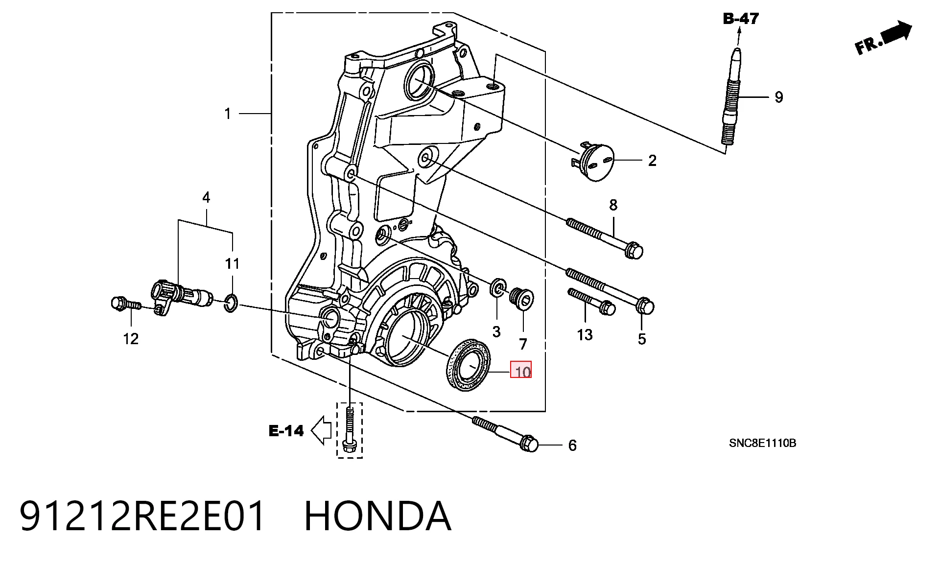 Сальник коленвала двигуна, передній Honda Civic VIII седан (FD, FA) (2005 - 2013) ціна, від 6.16 USD
