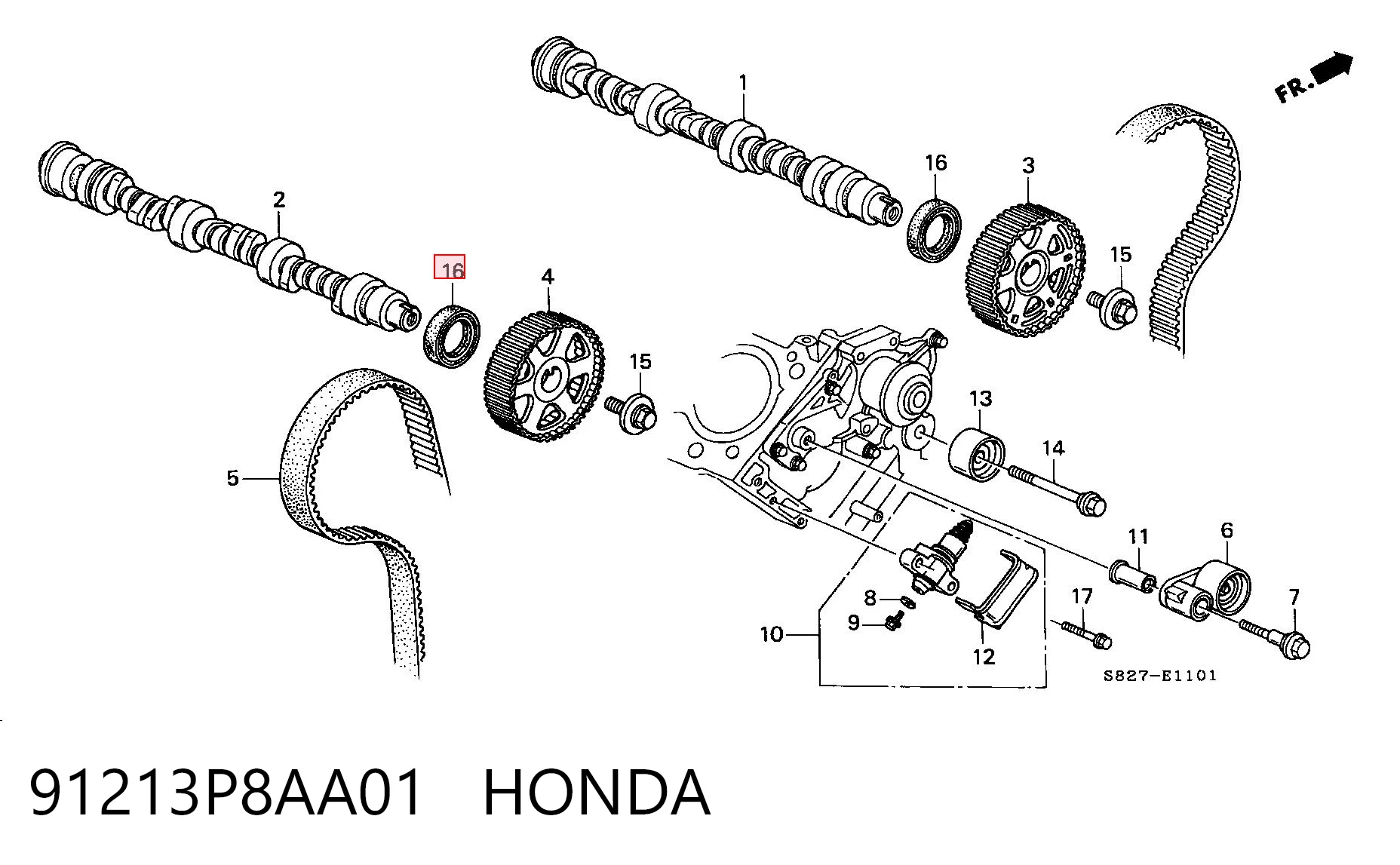 91213P8AA01 Honda Сальник двигуна, распредвала