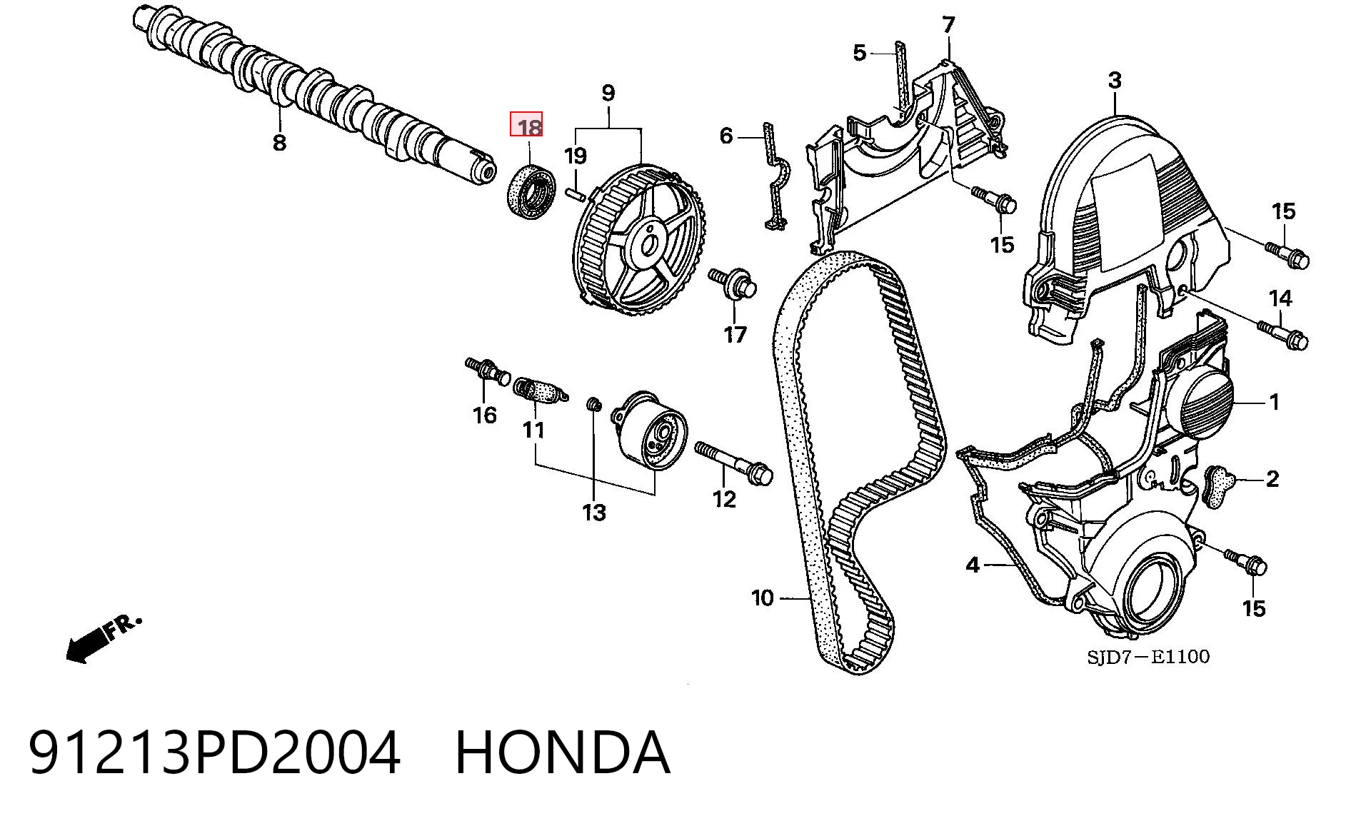 91213PD2004 Honda Сальник двигуна, распредвала
