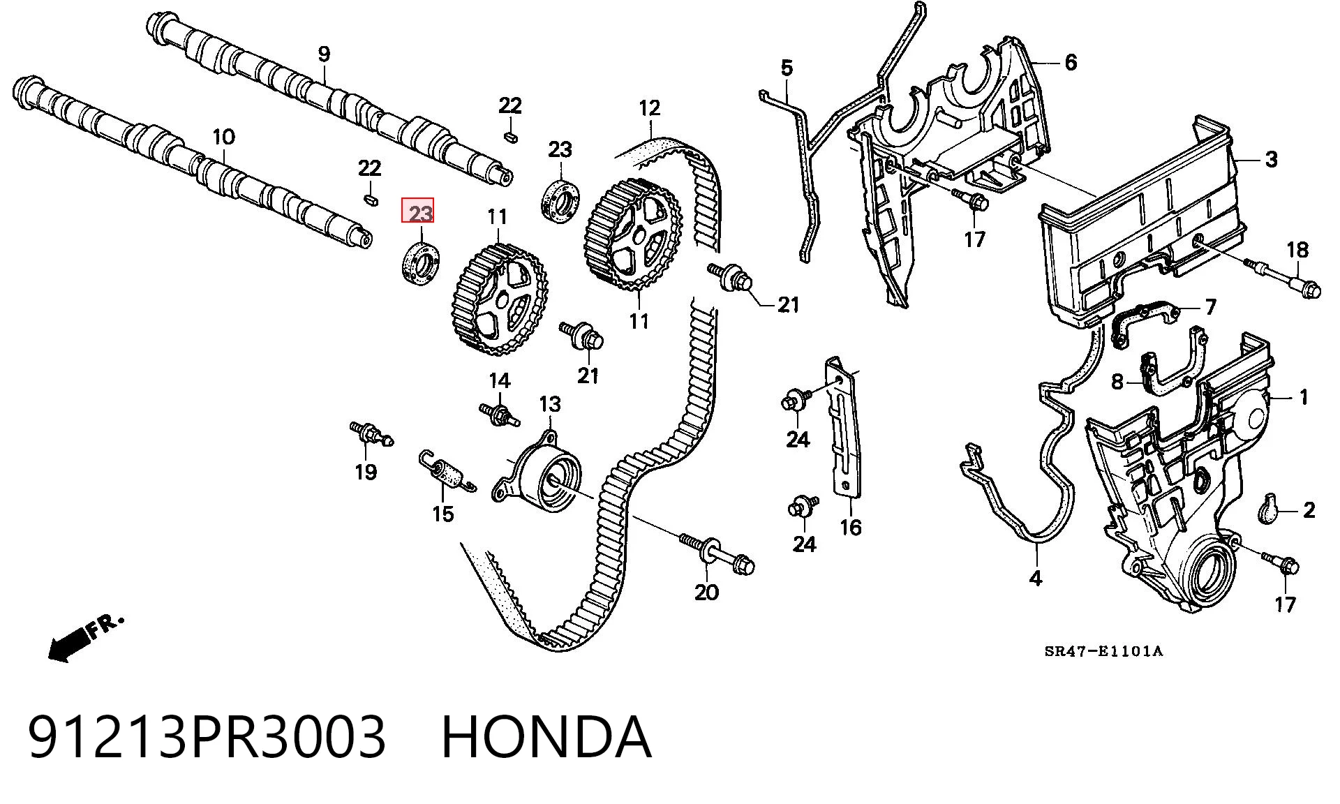 OS107700N NIPPON MOTORS Сальник двигуна, распредвала