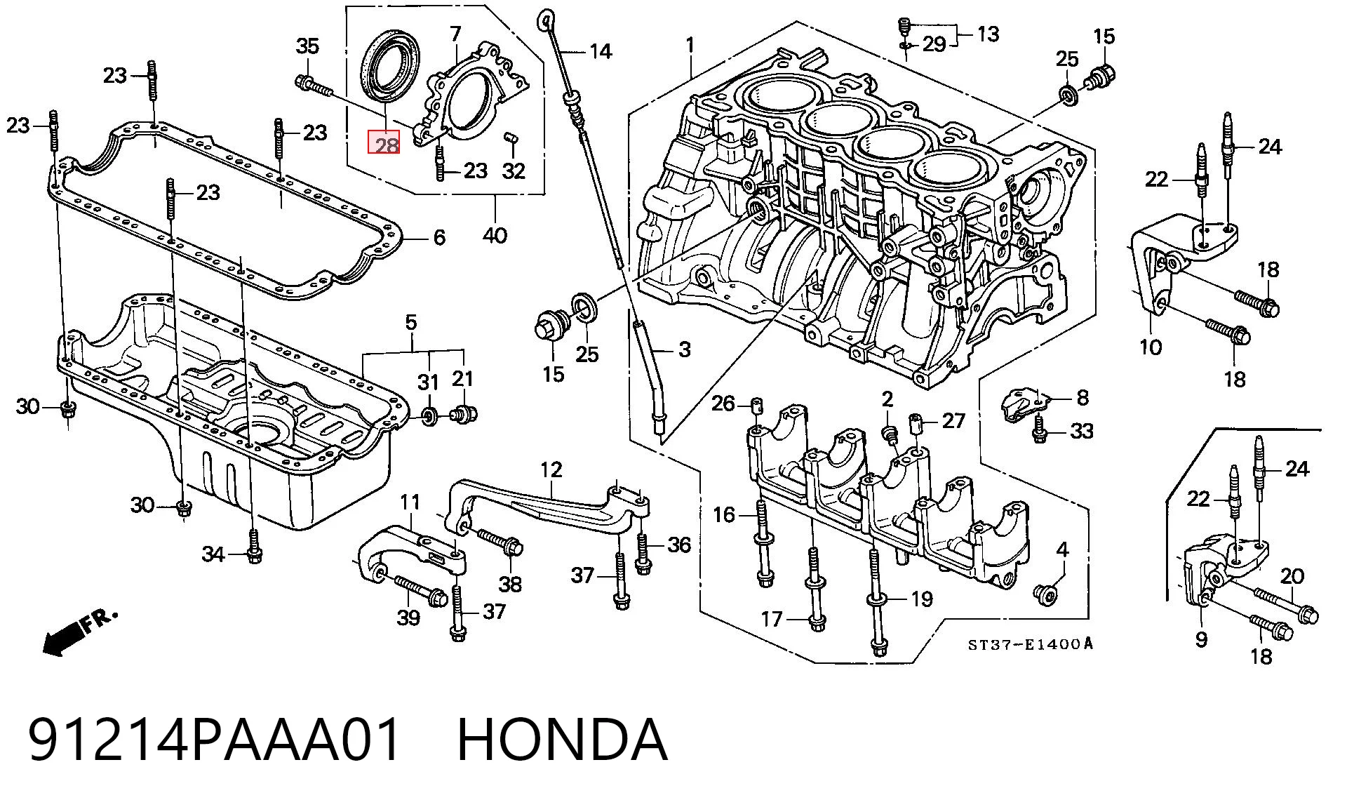 Купити Сальник колінвала задній Honda Civic VI EJ9, EK3/4