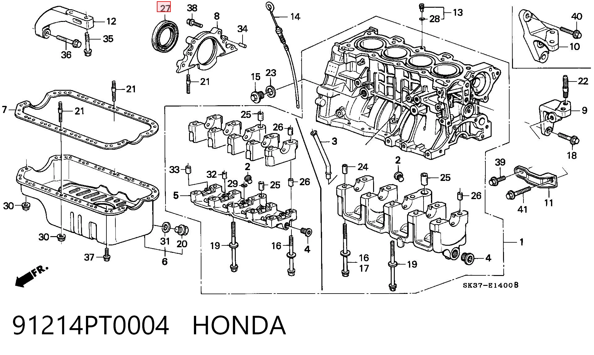 Купити Сальник коленвалу Honda Civic IV ED, EF