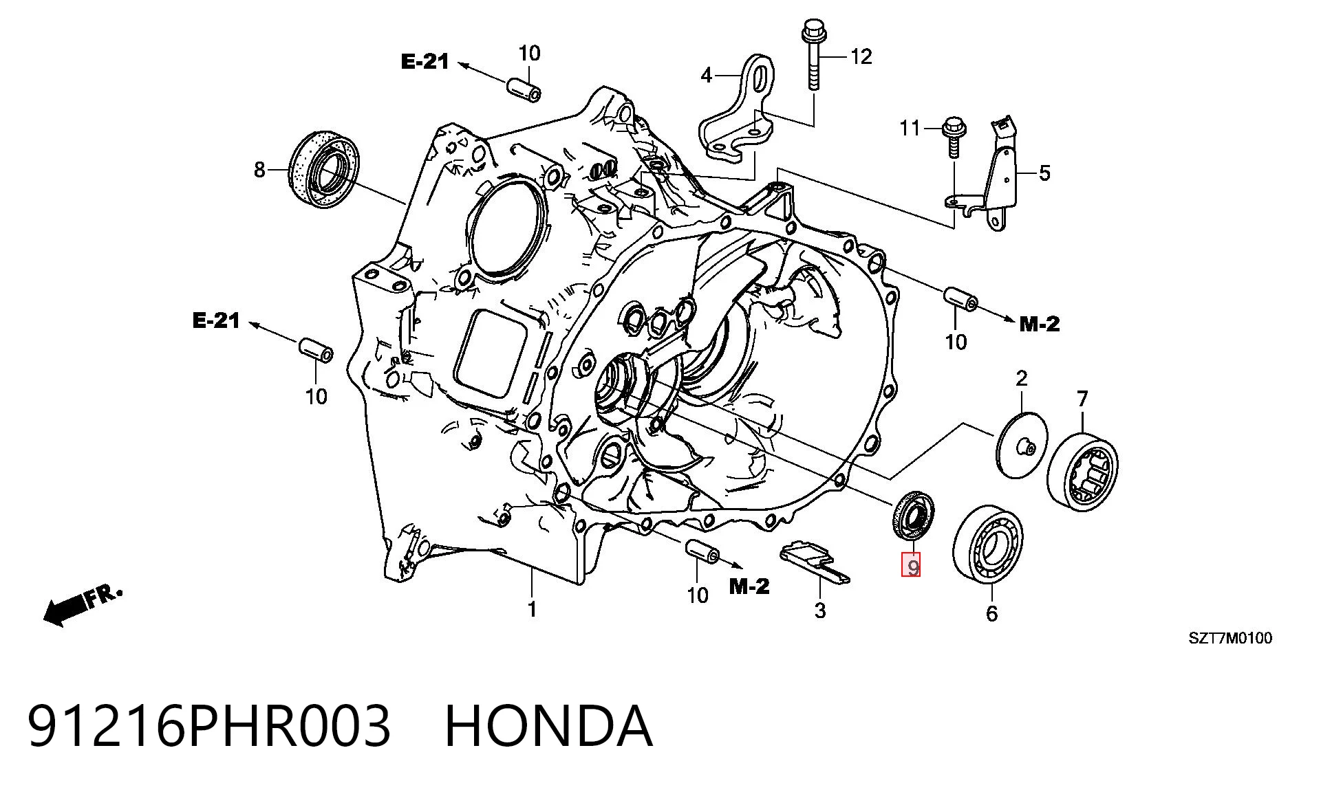 91216PHR003 Honda Сальник АКПП/КПП, вхідного/первинного вала
